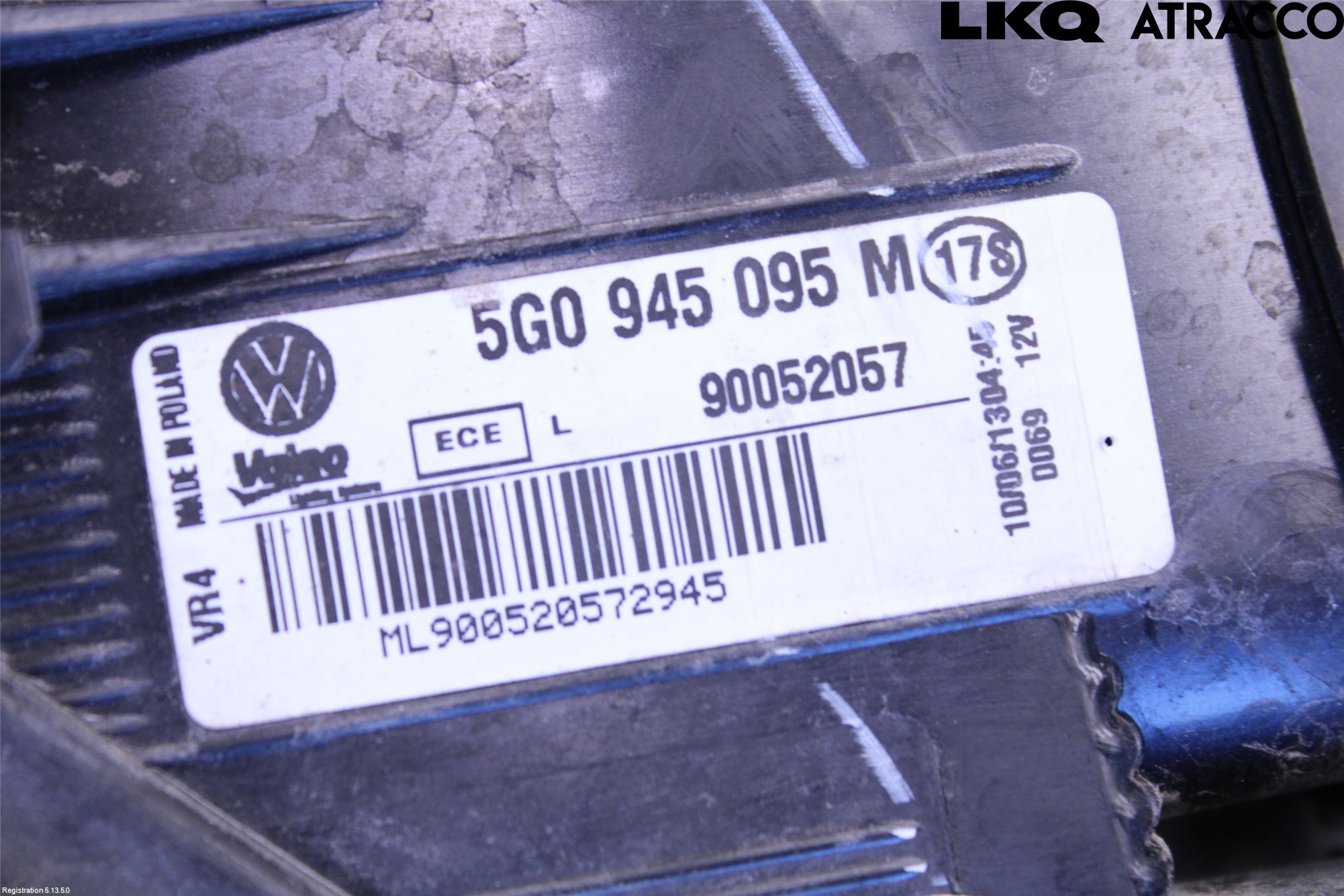 Volkswagen VW GOLF / E-GOLF VII 13-20 Bakljus Vänster
