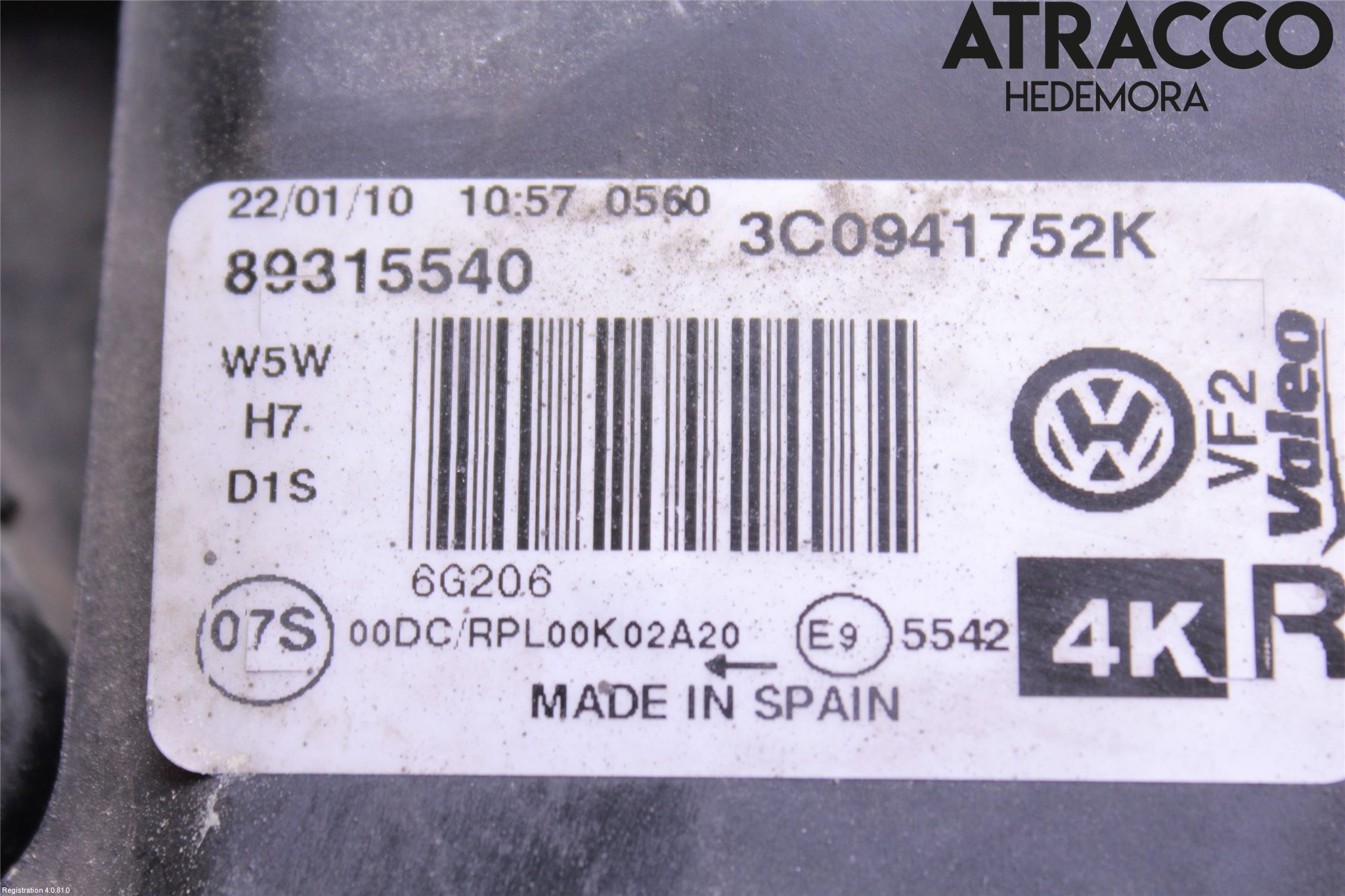 Volkswagen VW PASSAT 05-11 Strålkastare Höger