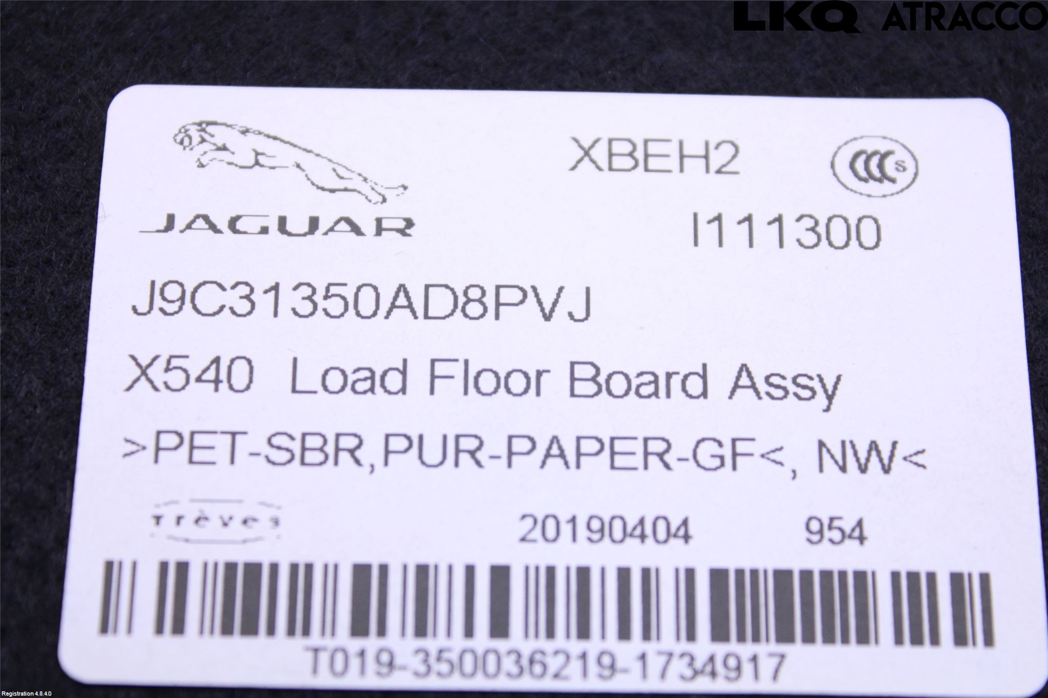 Jaguar E-PACE 17- Inrbagagerumklädsel-Golv