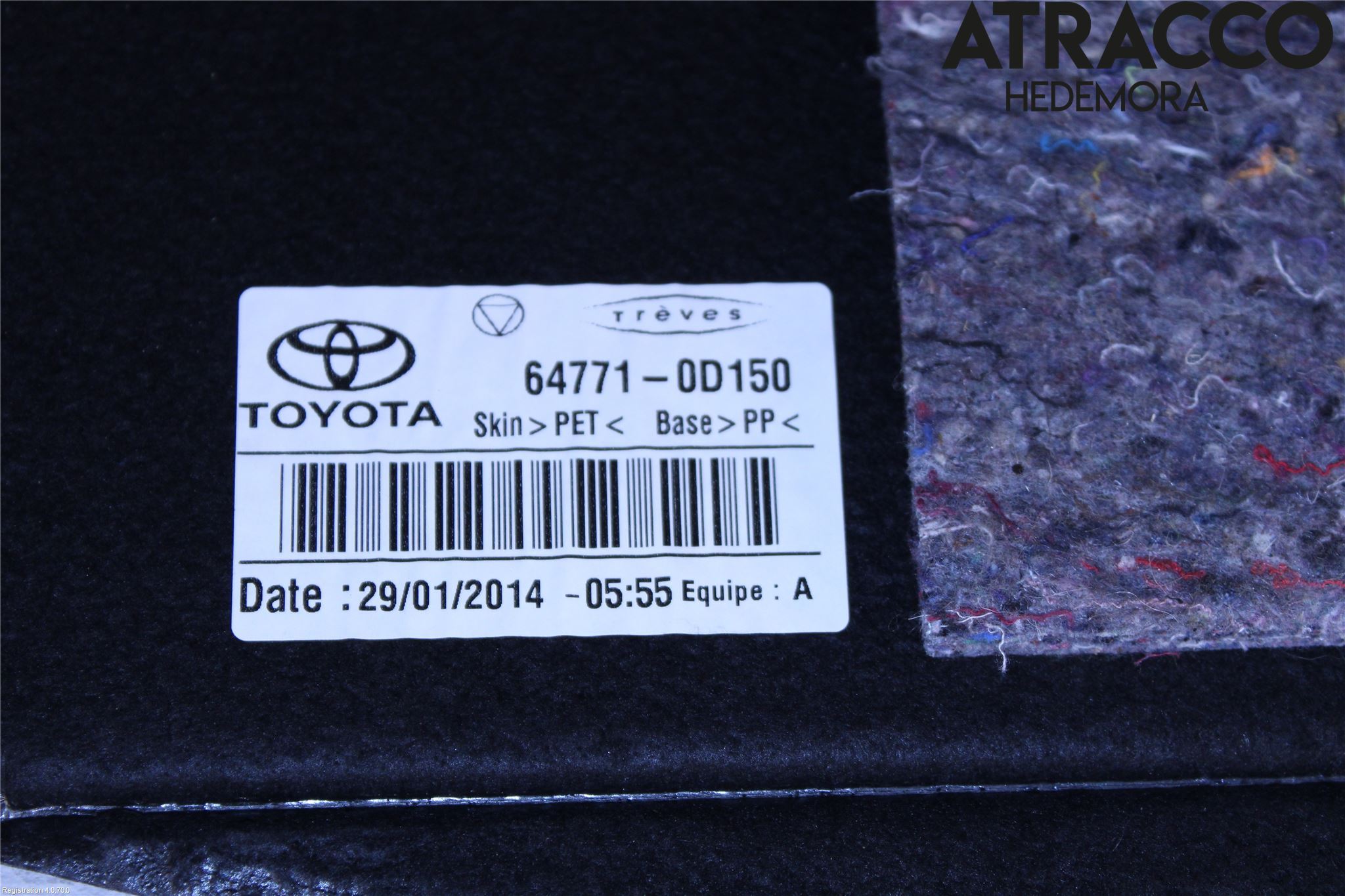 Toyota YARIS XP130 12-14 Bagage Golv