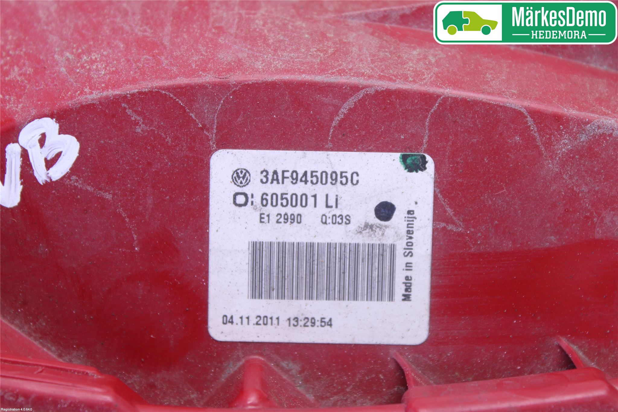 Volkswagen VW PASSAT 11-14 Bakljus Vänster