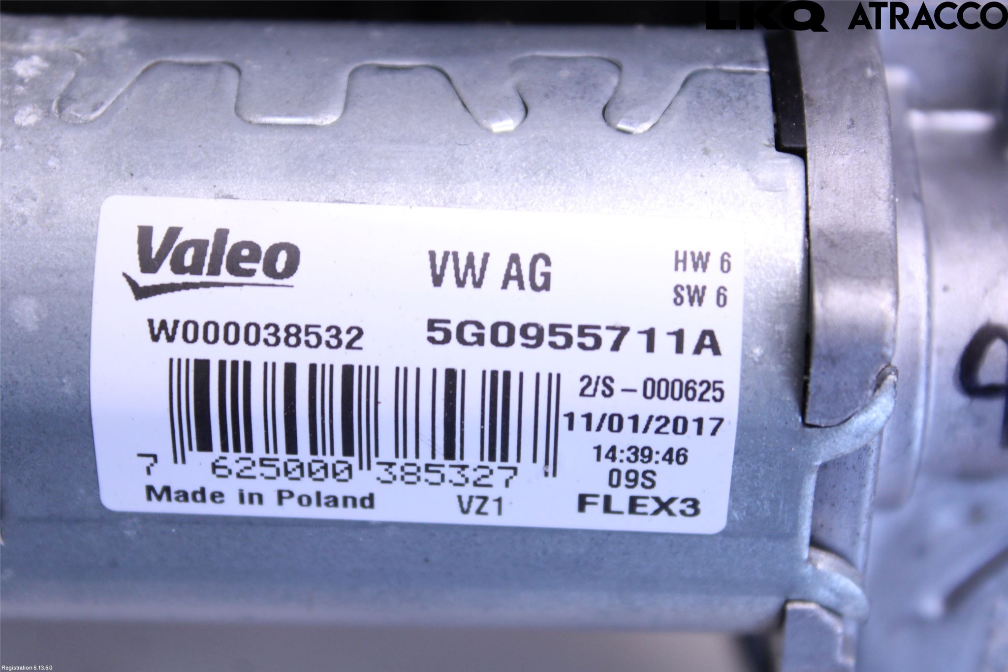 Volkswagen VW GOLF / E-GOLF VII 13-20 Torkarmotor Baklucka