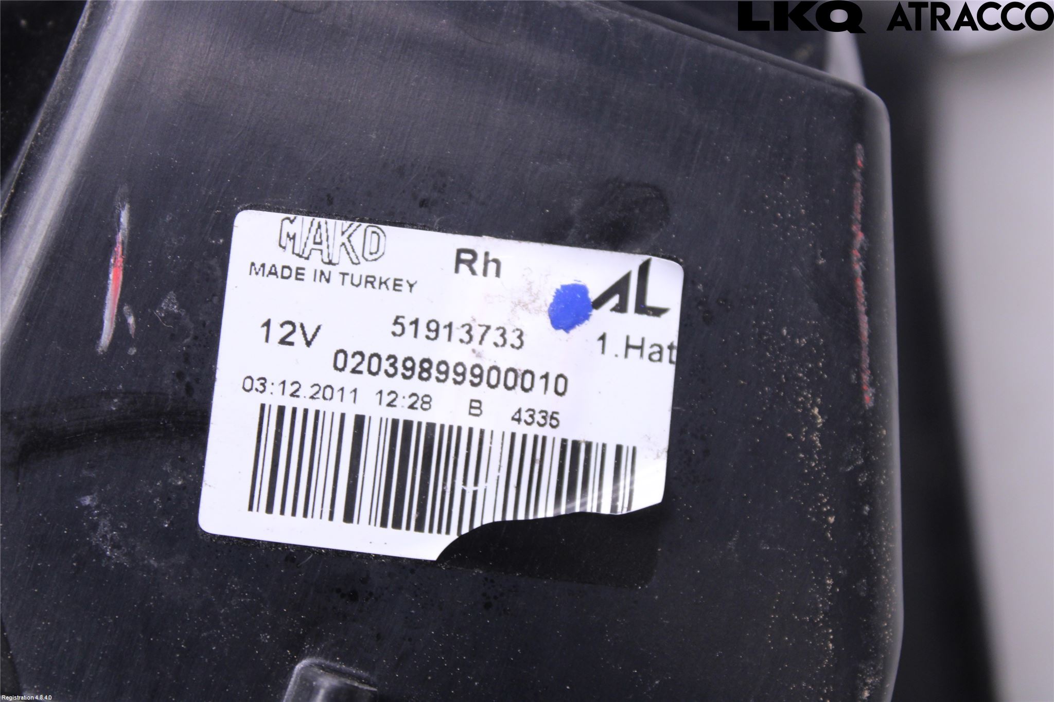 Fiat PUNTO EVO 10-12 Bakljus Höger