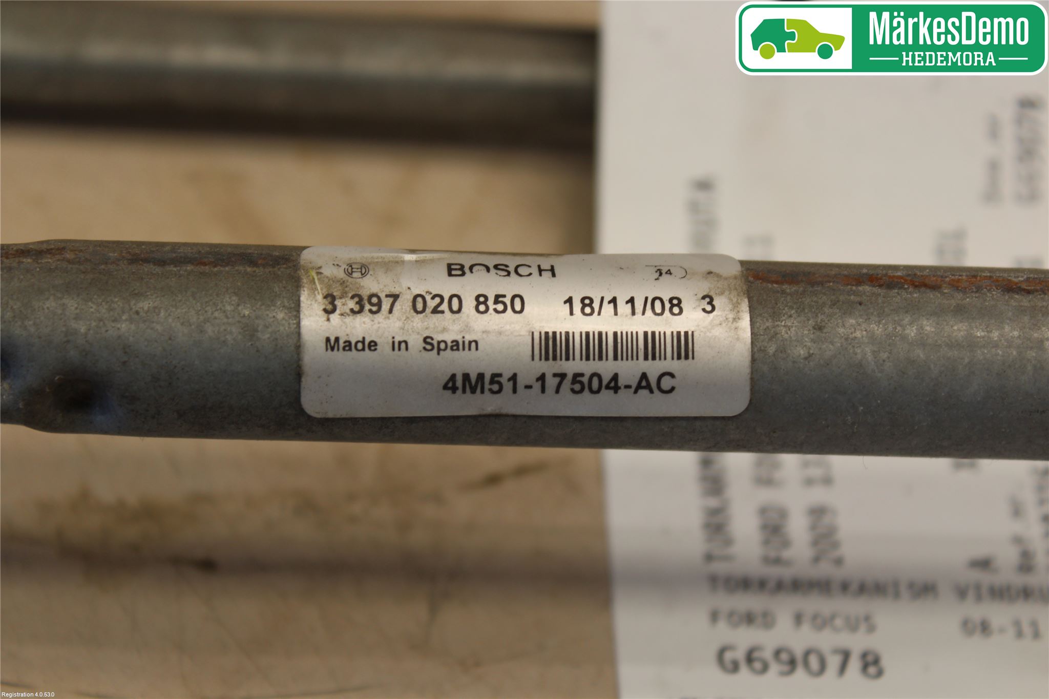 Ford FOCUS 08-11 Torkarmekanism Vindruta