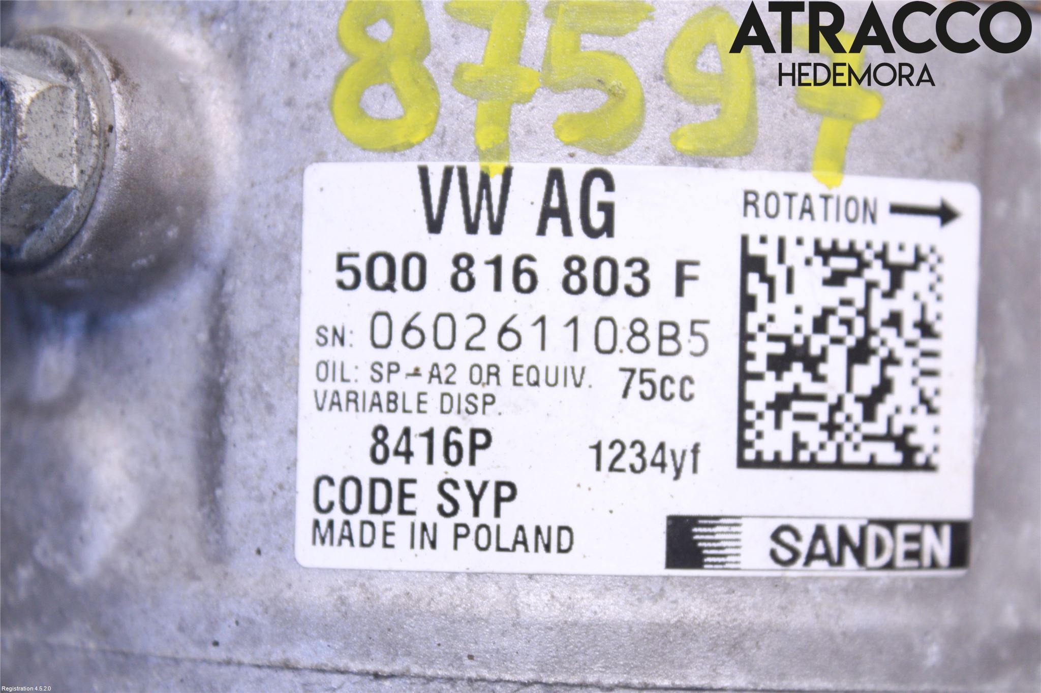 Volkswagen VW CADDY 16-20 Ac Kompressor