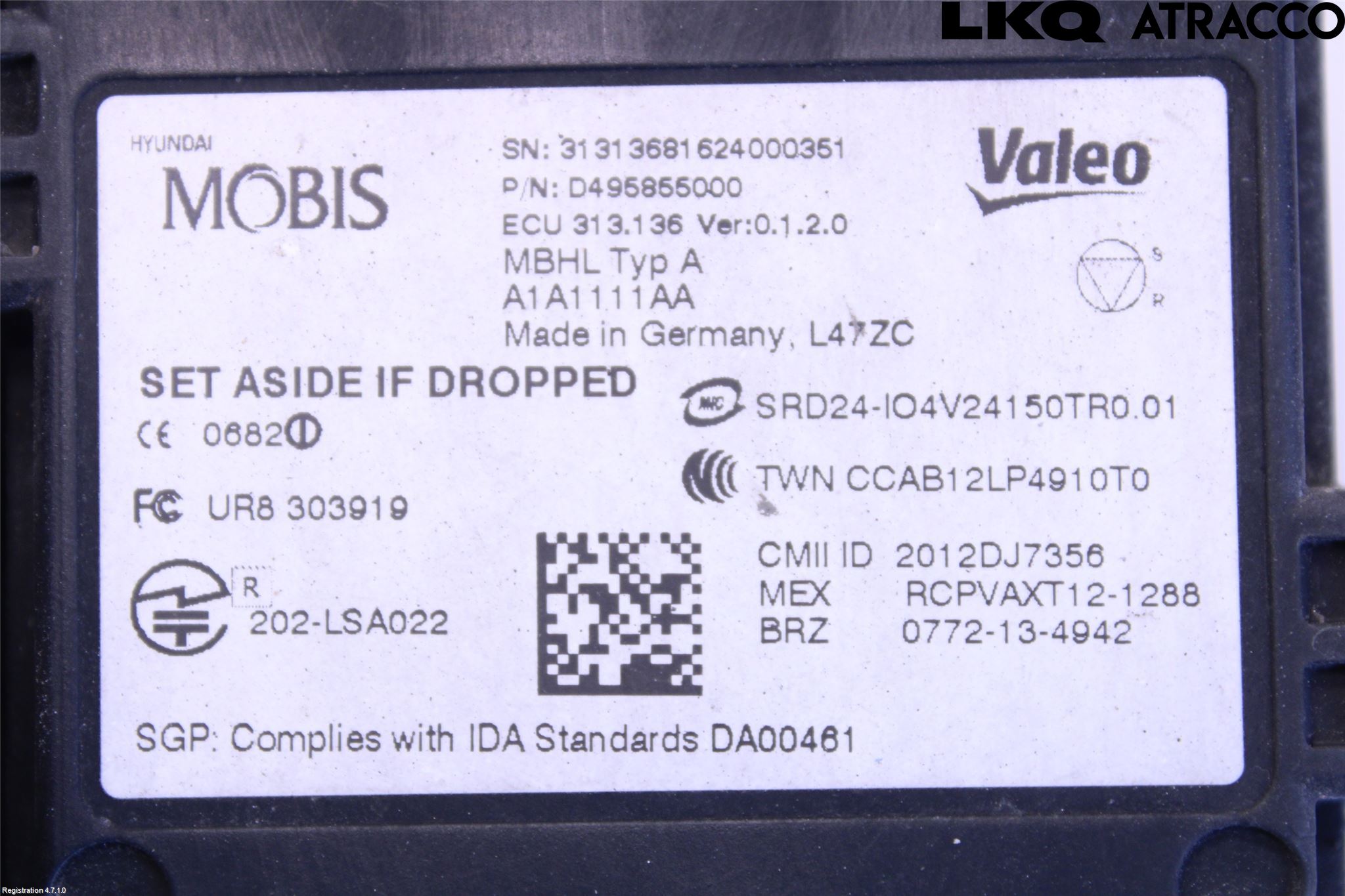 Kia OPTIMA 16-20 Sensor Aktivt Kollisionsskydd