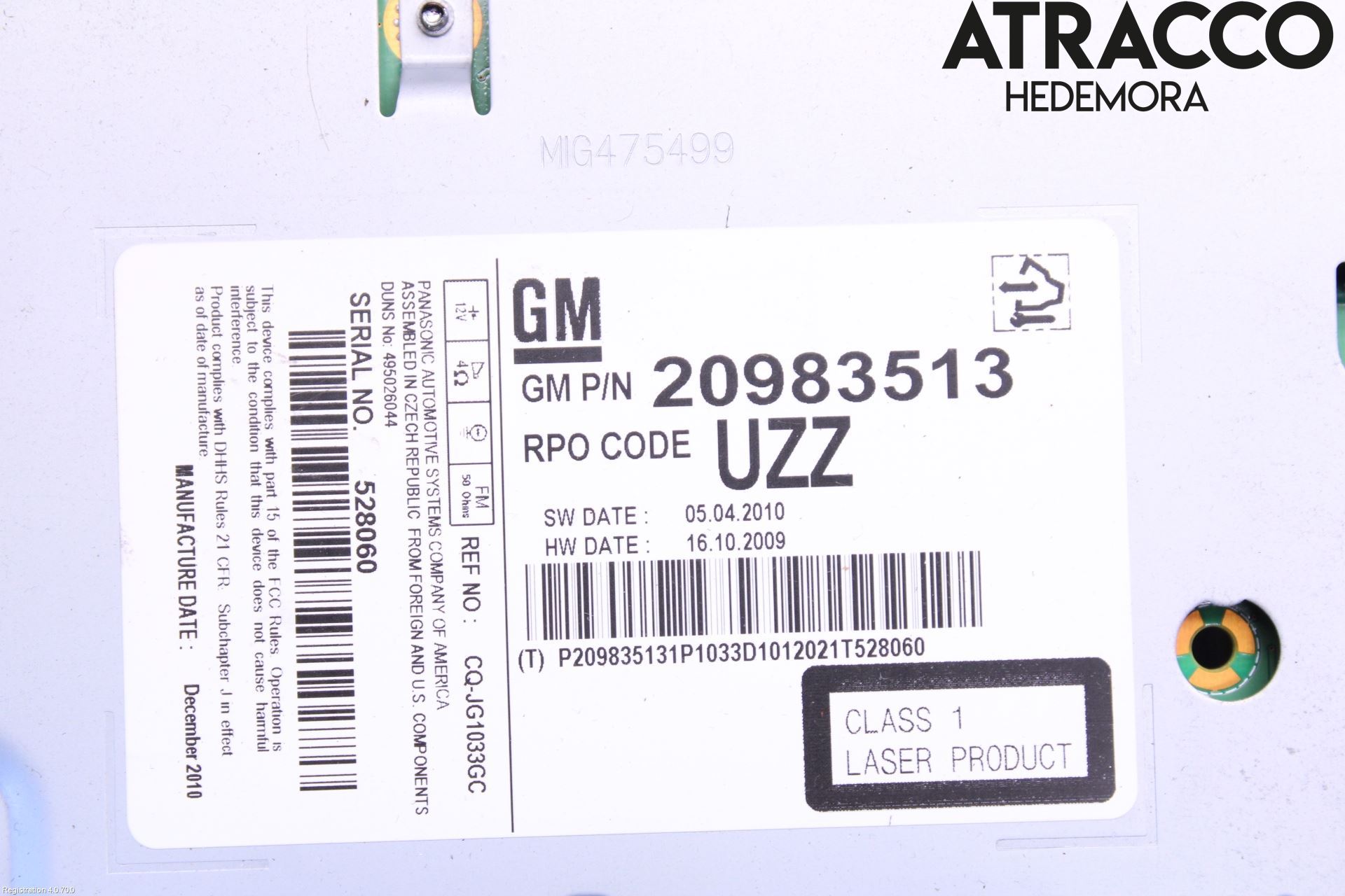 Opel ASTRA J 10-15 Cd Radio - Multimediapanel