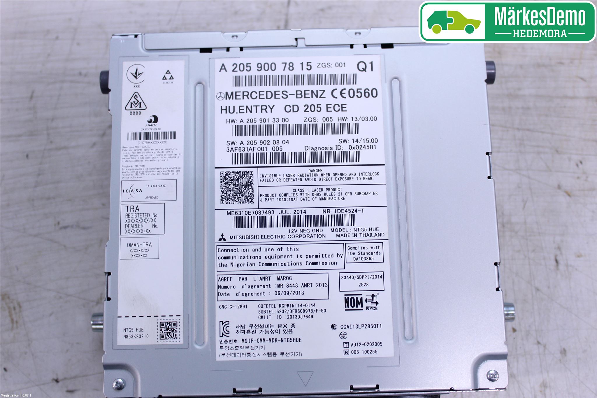 Mercedes-Benz MB C-KLASS (W205) 14-21 Cd Radio - Multimediapanel