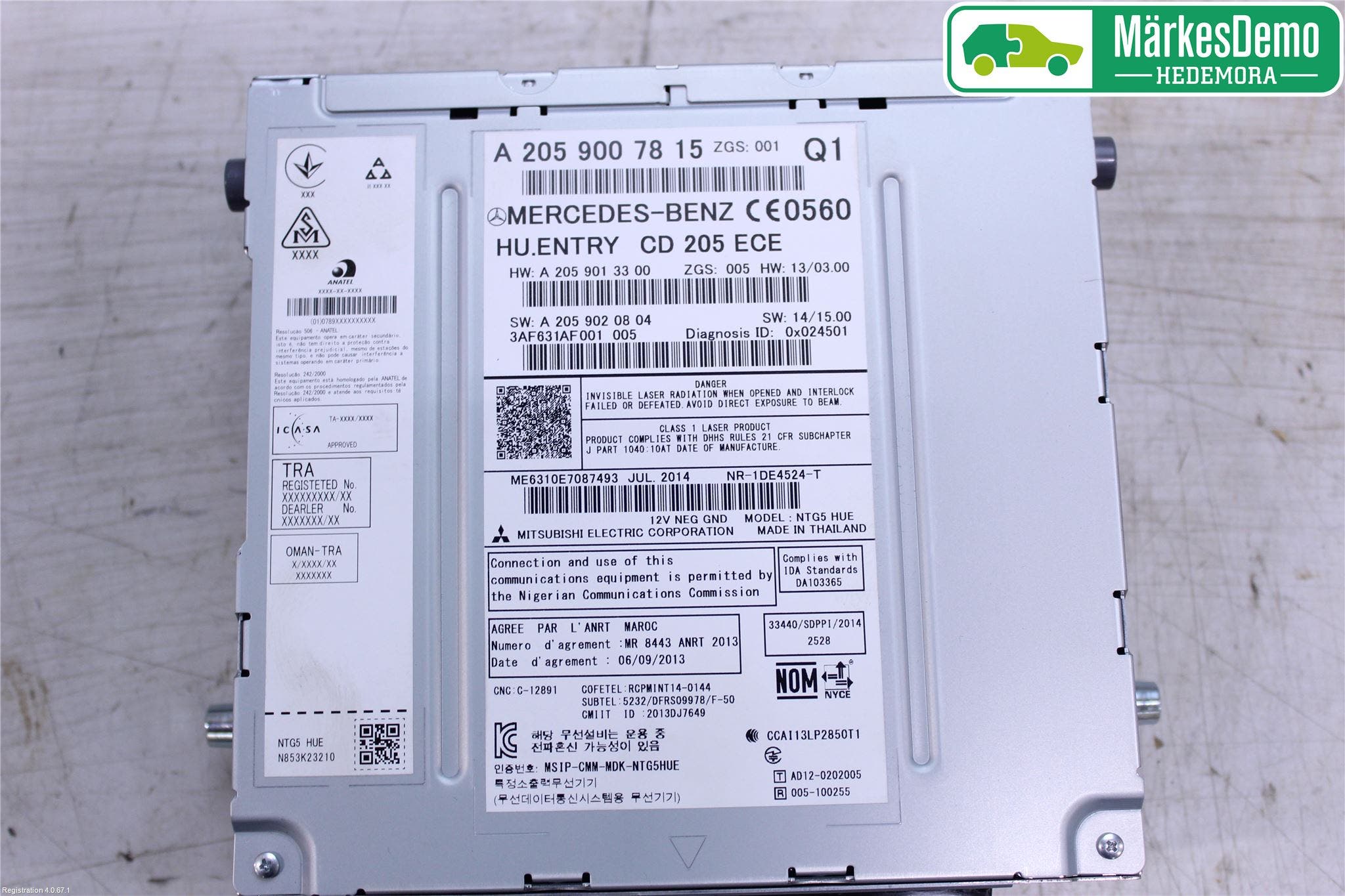 Mercedes-Benz MB C-KLASS (W205) 14-21 Cd Radio - Multimediapanel