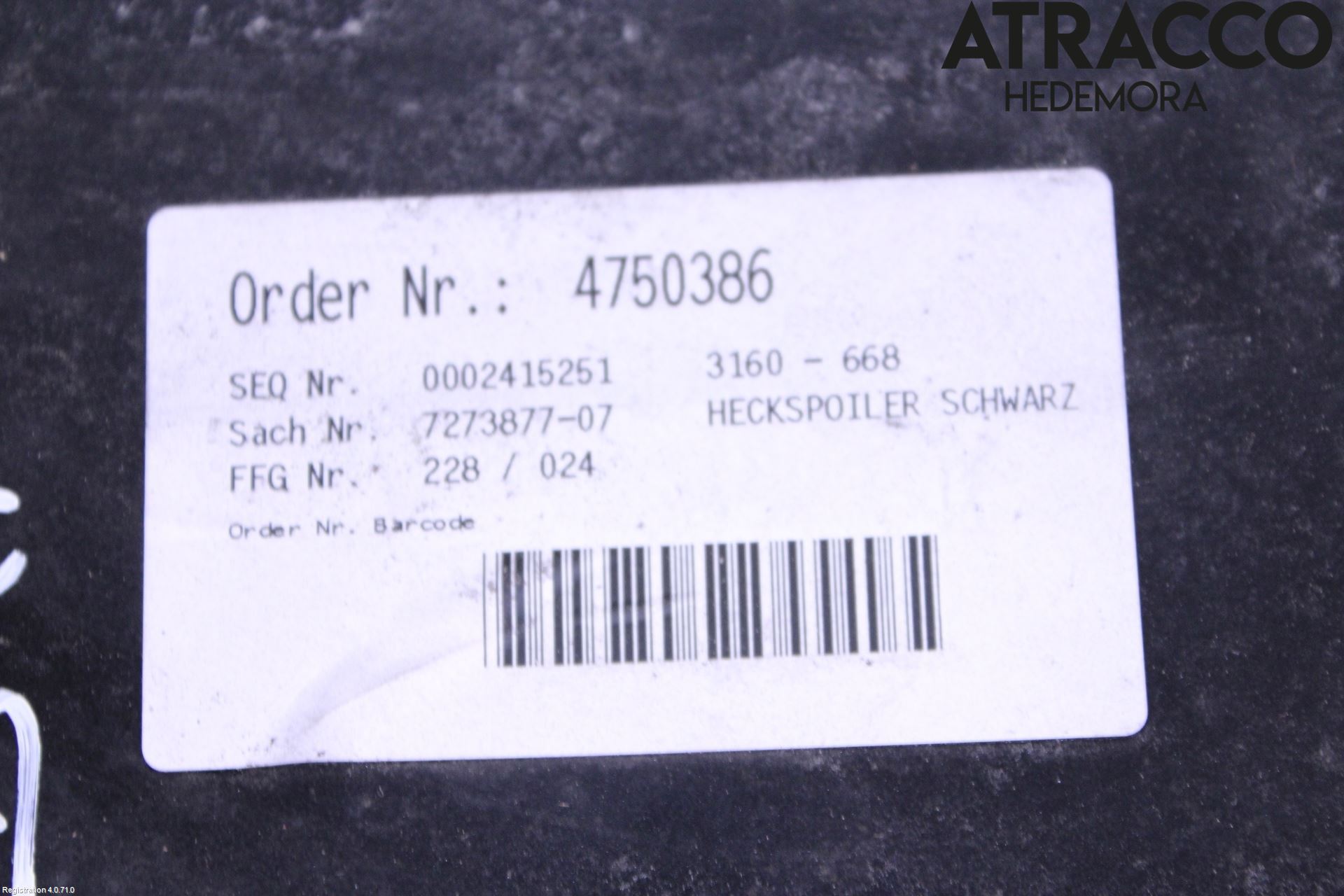 BMW 3 F30/F31/F80 12-19 Spoiler Baklucka