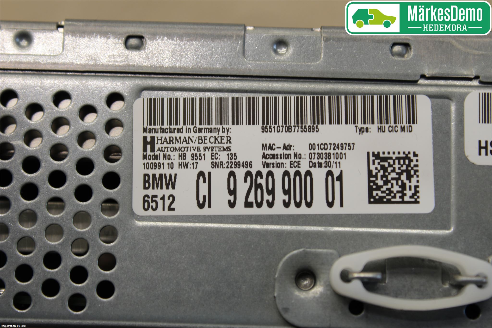 BMW 5 F10/F11/F18 09-17 Cd Radio - Multimediapanel