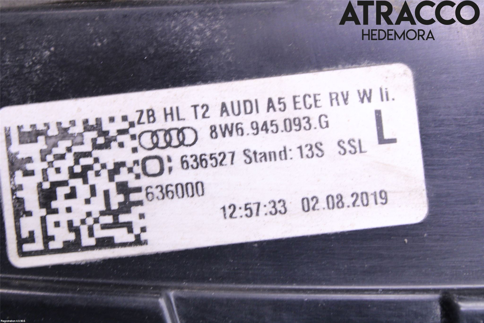 Audi A5 17- Bakljus Lucka Vä