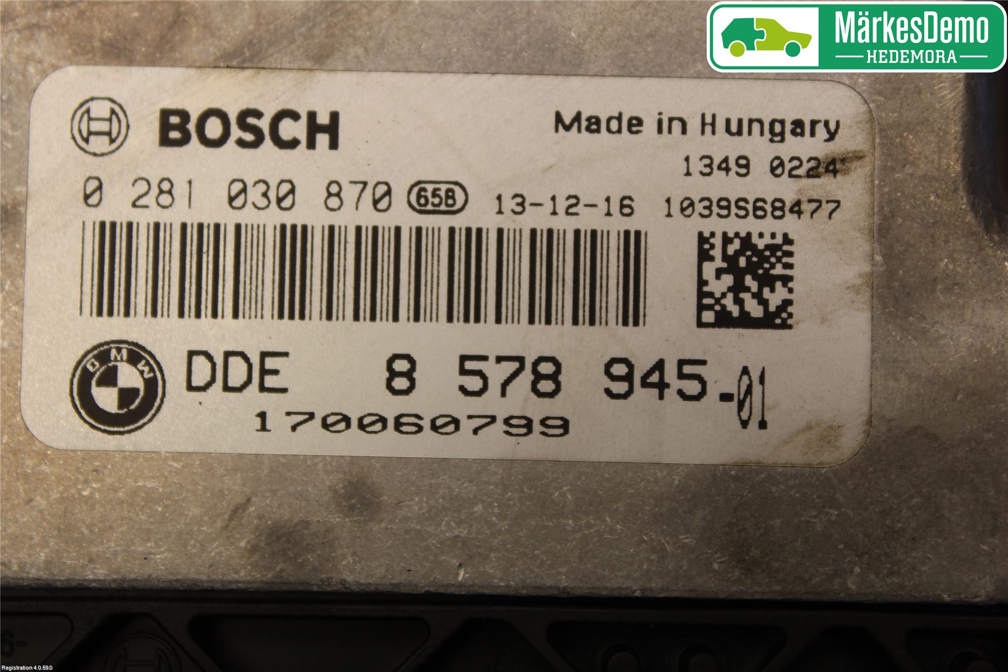 BMW 1 F20/F21 11-19 Styrenhet Insprut Bensin