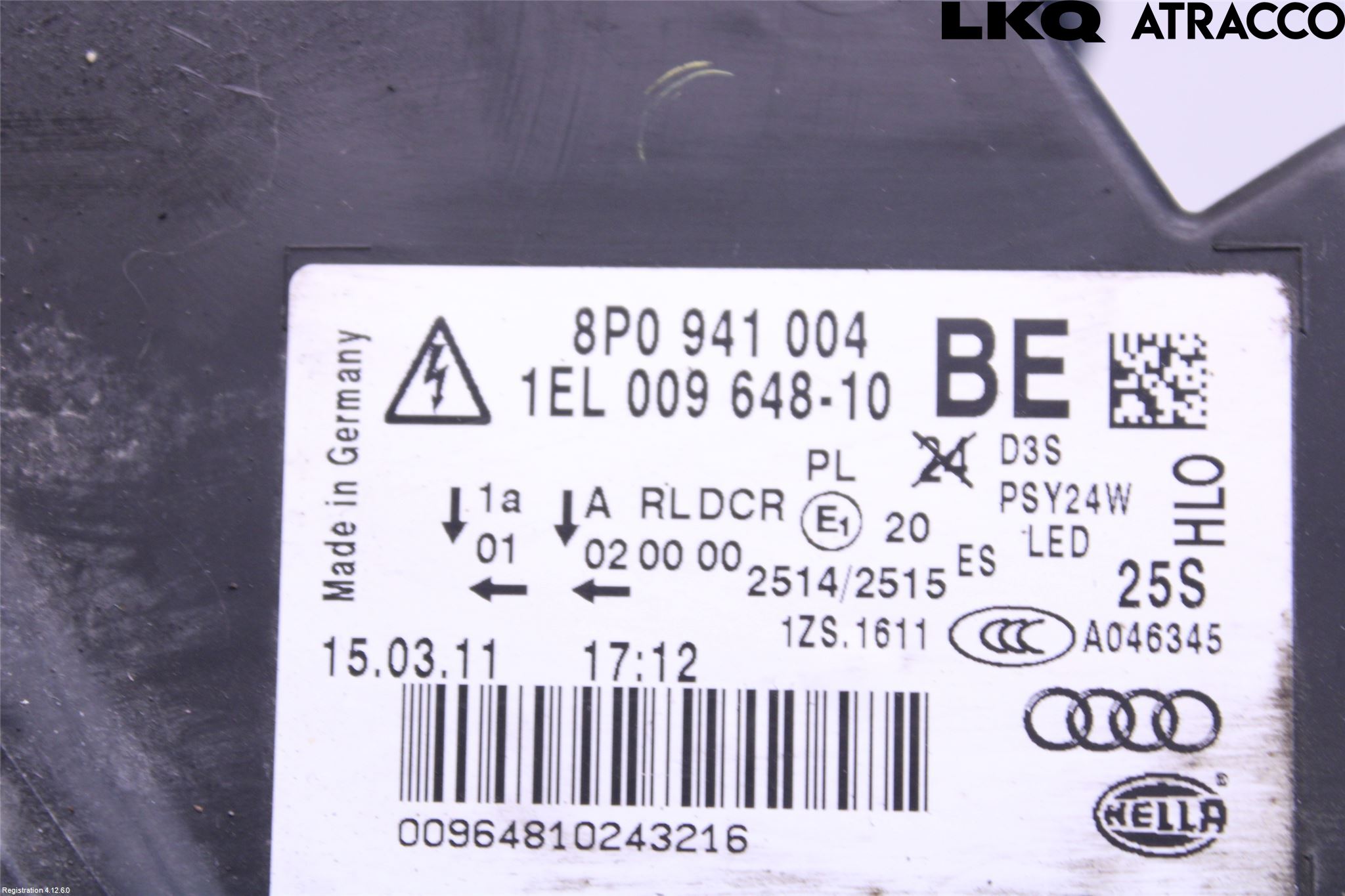 Audi A3/S3 05-13 Strålkastare Höger