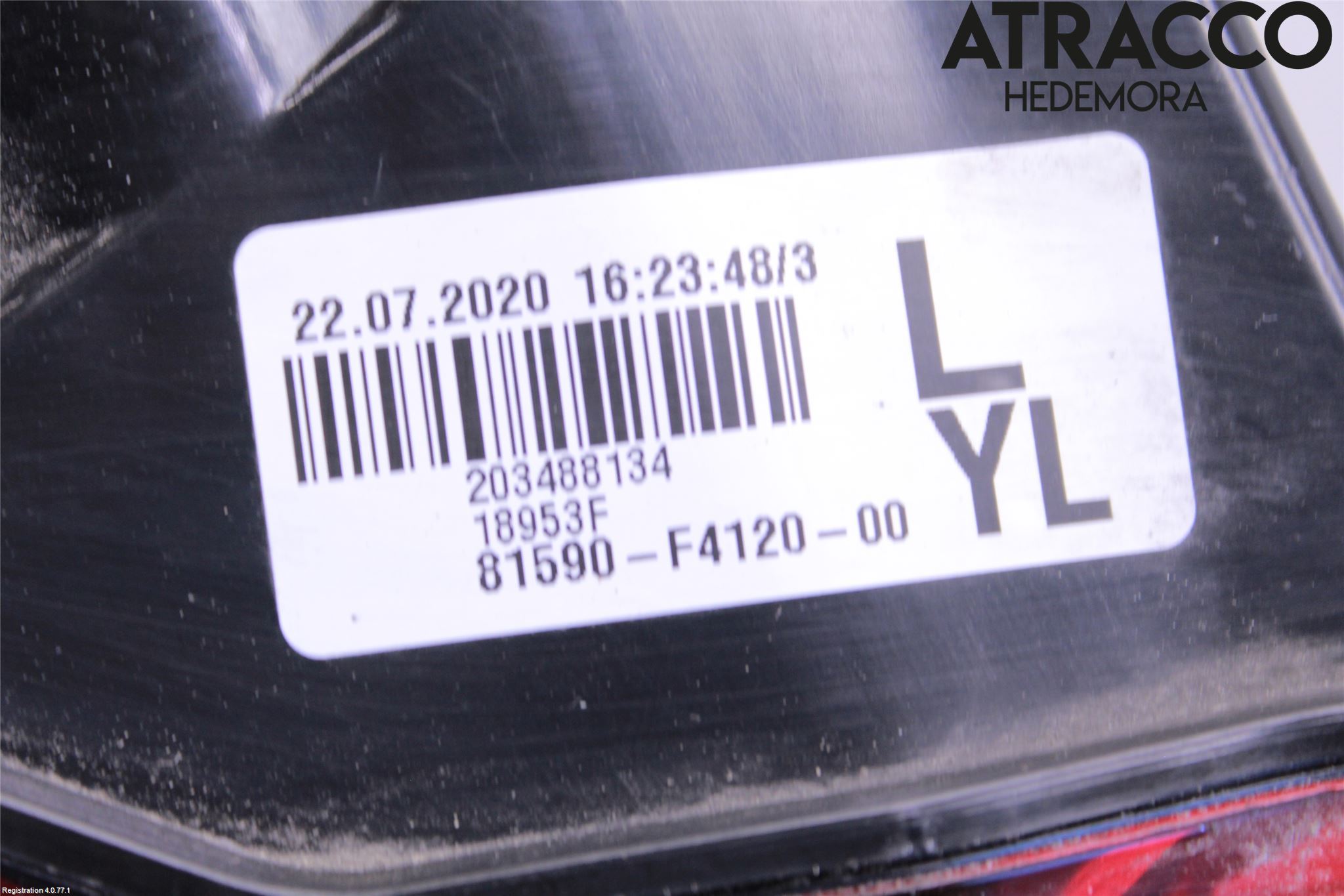 Toyota C-HR 16-23 Bakljus Lucka Vä
