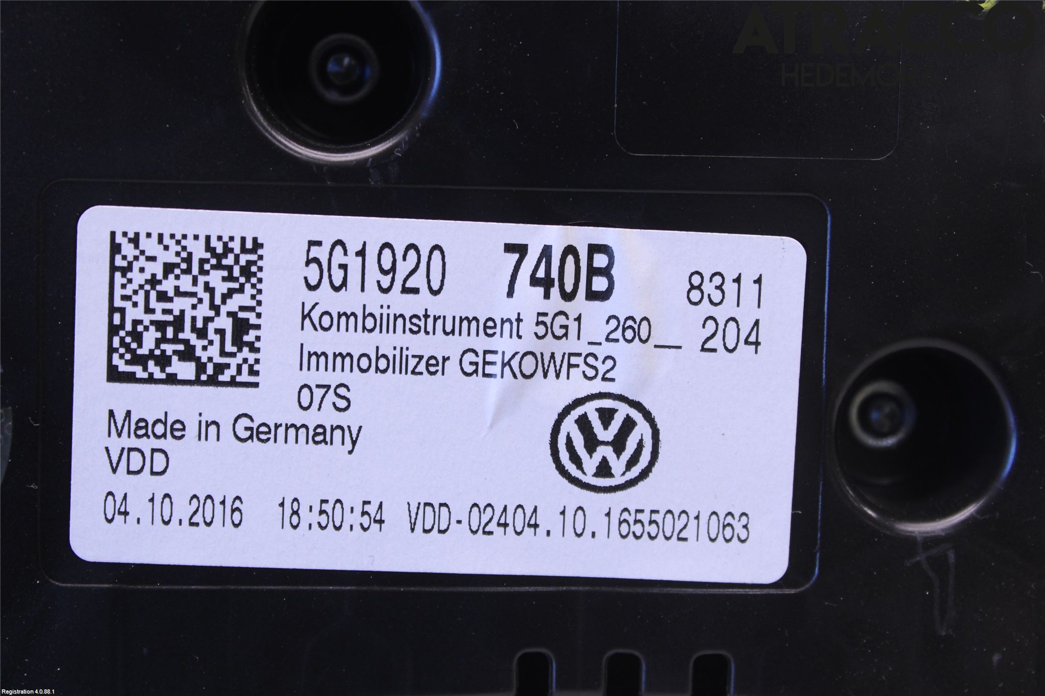 Volkswagen VW GOLF / E-GOLF VII 13-20 Instrument Komb