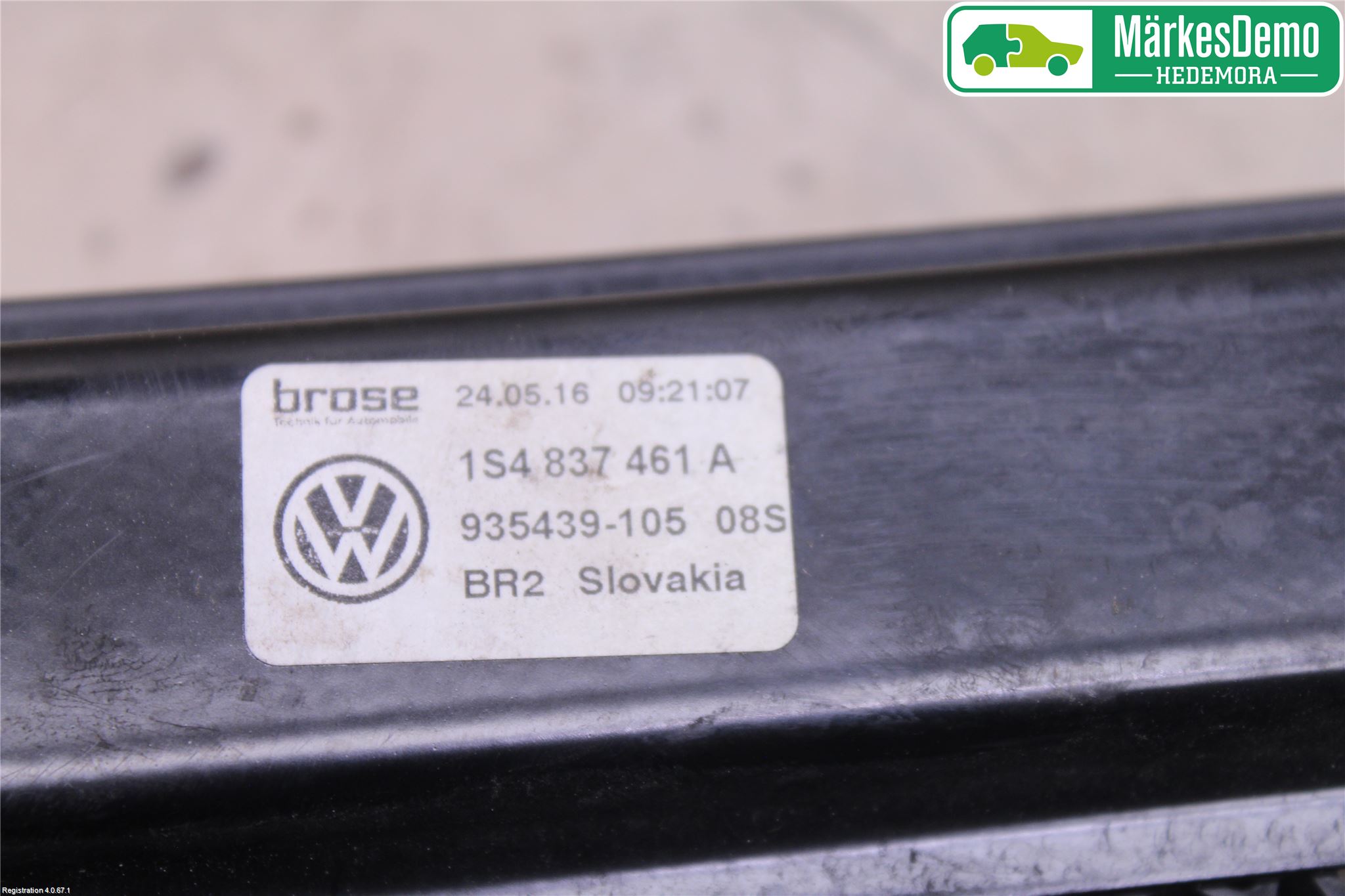 Volkswagen VW UP! / E-UP! Fönsterhiss El Kompl