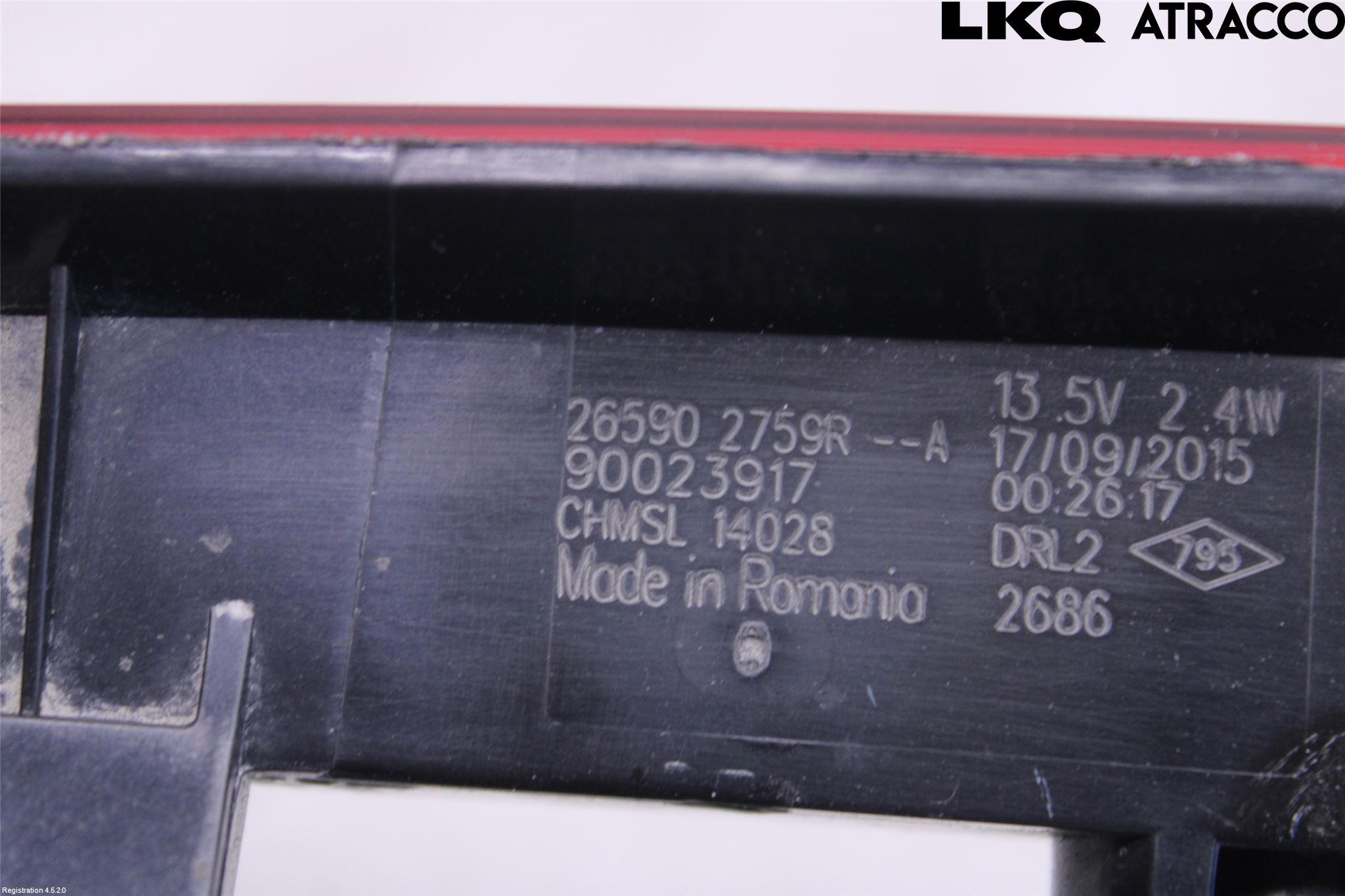 Renault CAPTUR 13-19 Bromsljus Bakruta