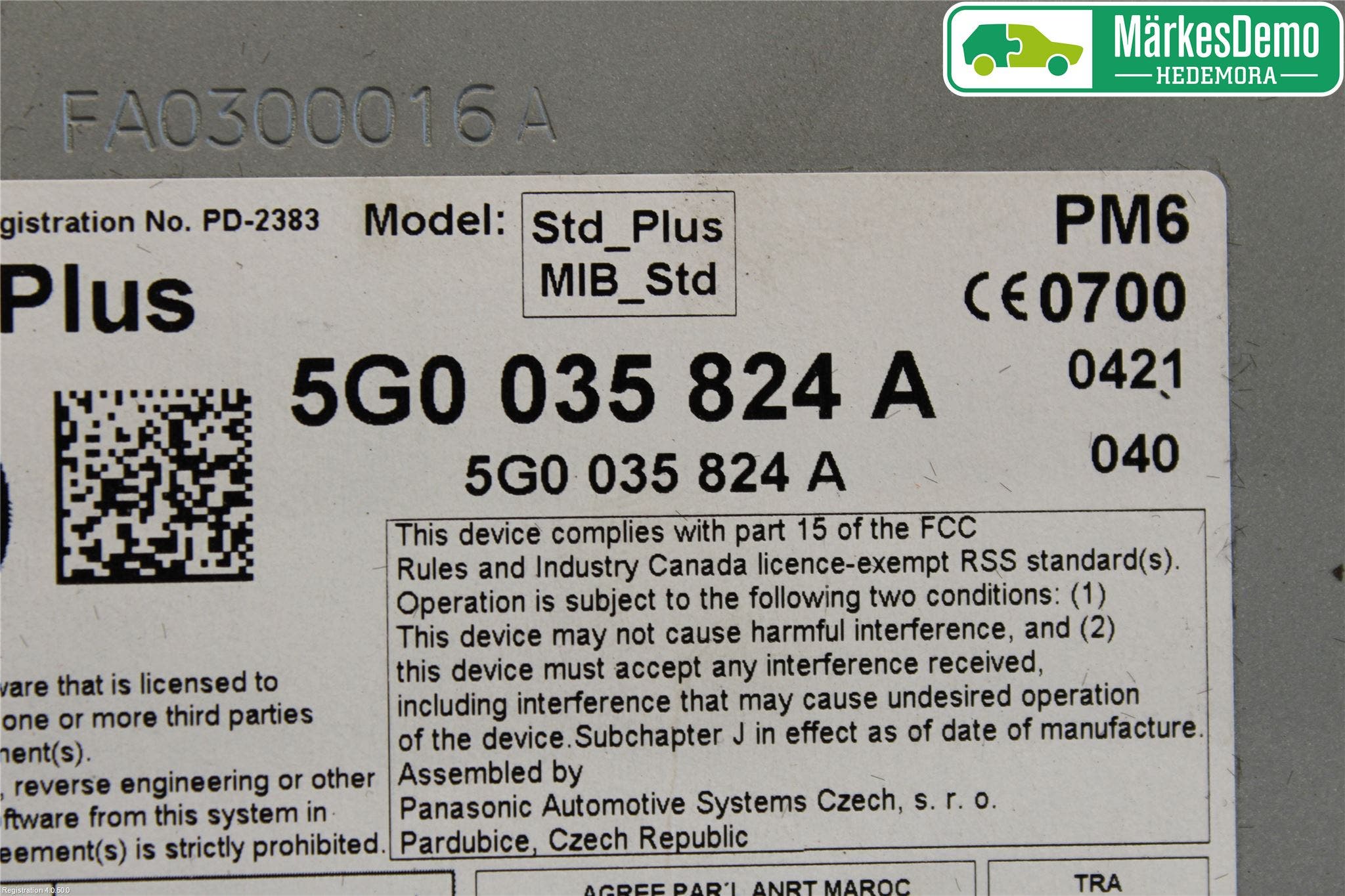 Volkswagen VW GOLF / E-GOLF VII 13-20 Cd Radio - Multimediapanel