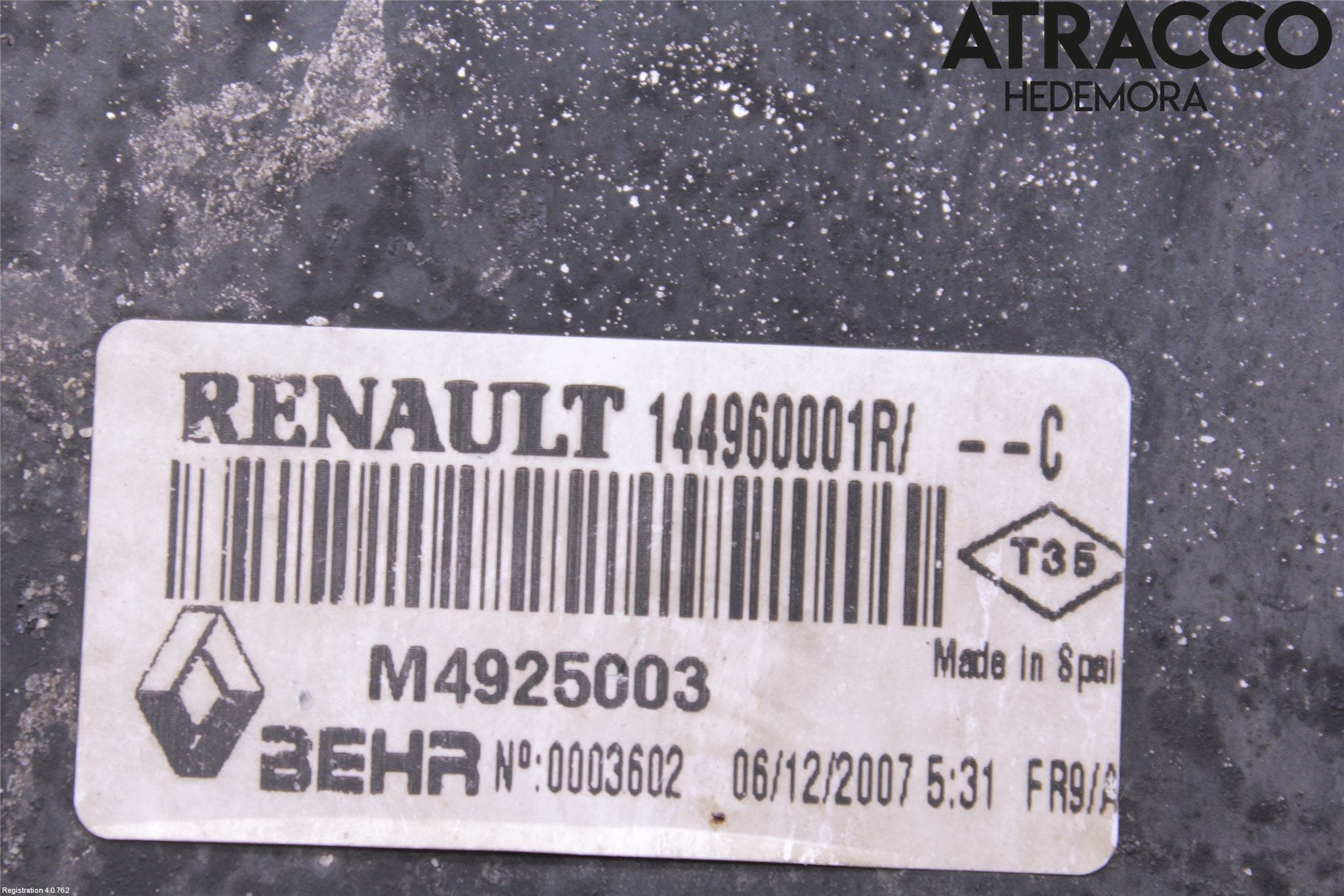 Renault LAGUNA III 08-10 Laddluft-Intercooler Kyl