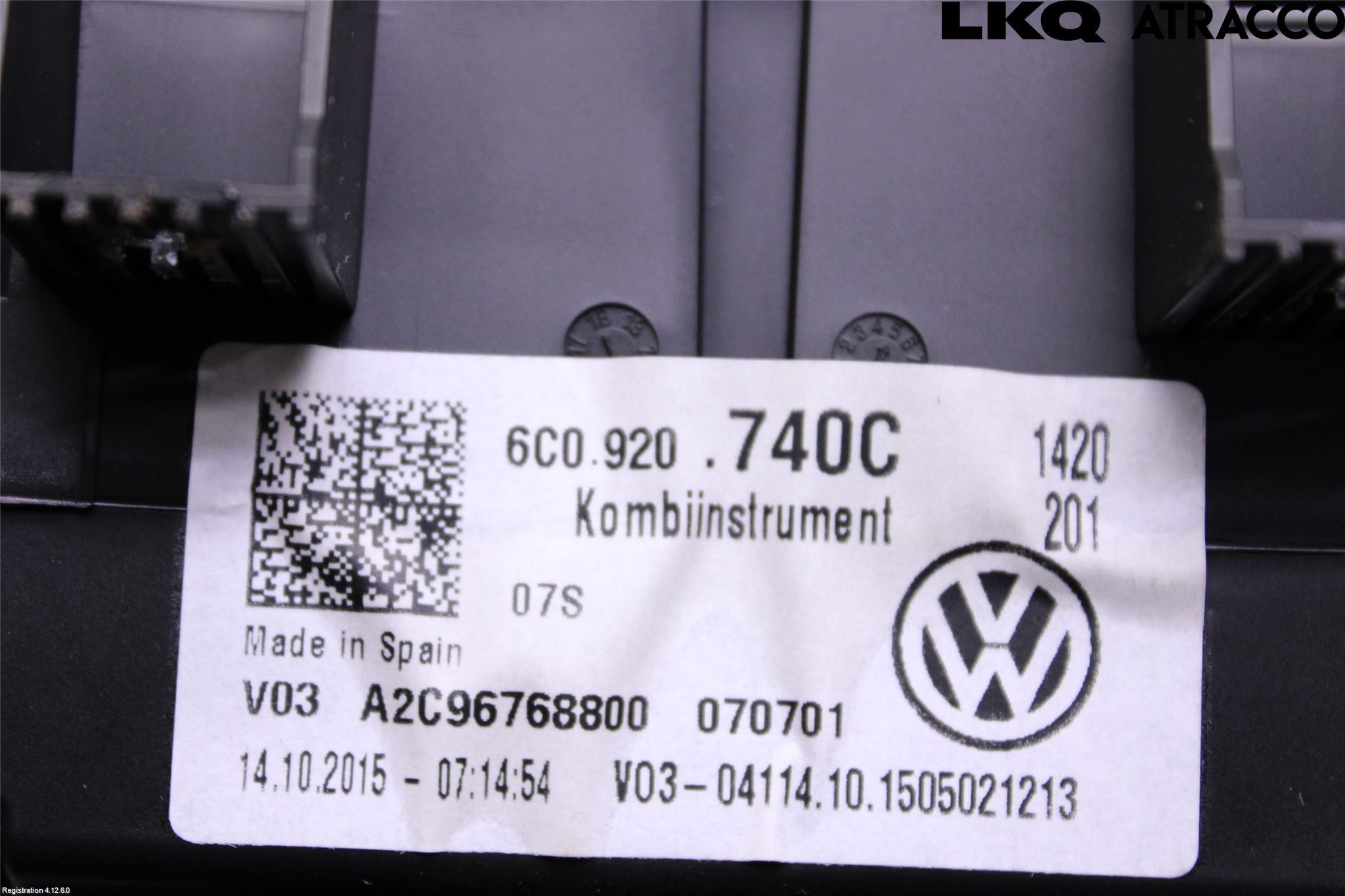 Volkswagen VW POLO 10-17 Instrument Komb