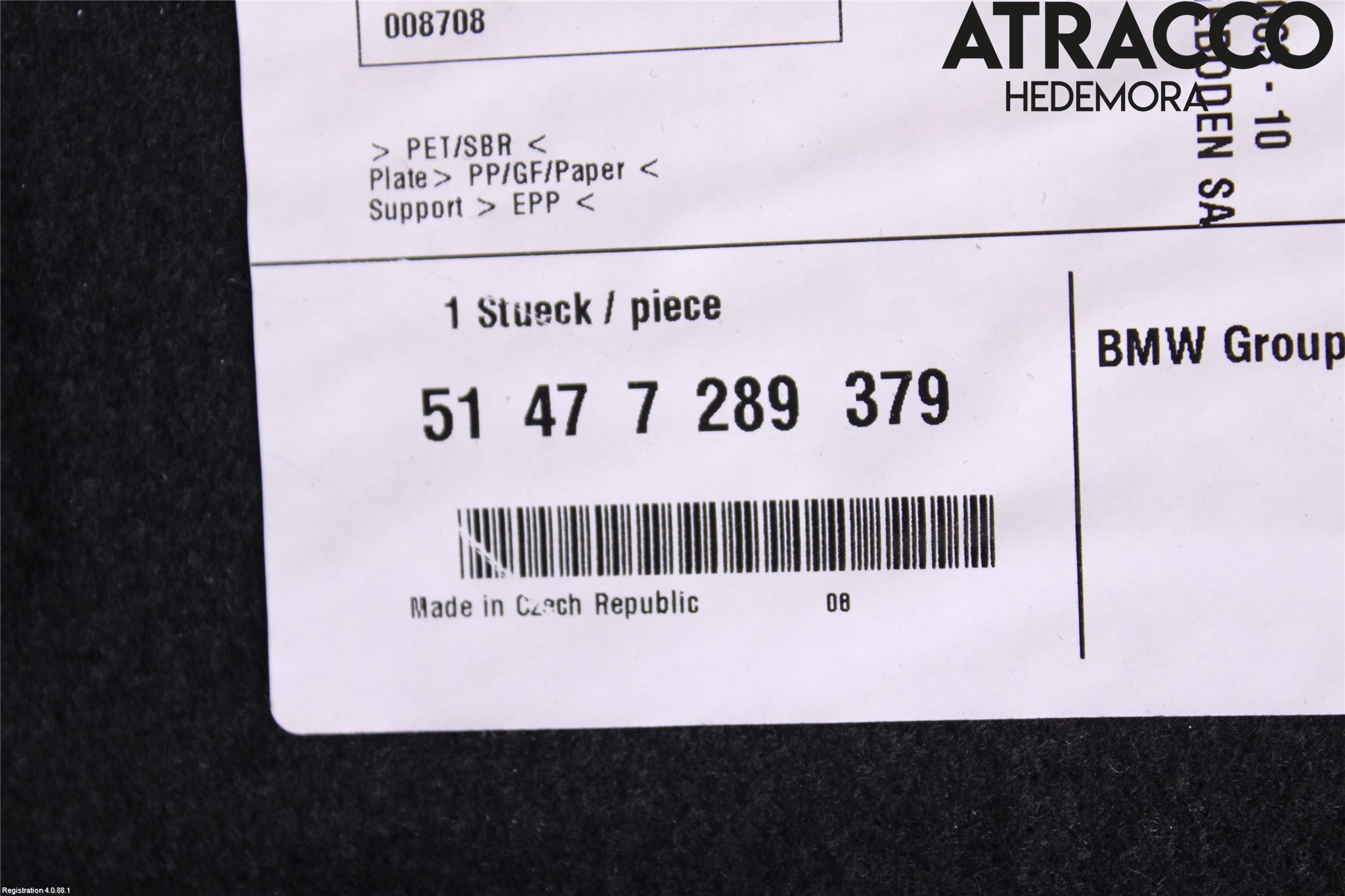 BMW 4 F32/F33/F82/F83 13-20 Bagage Golv