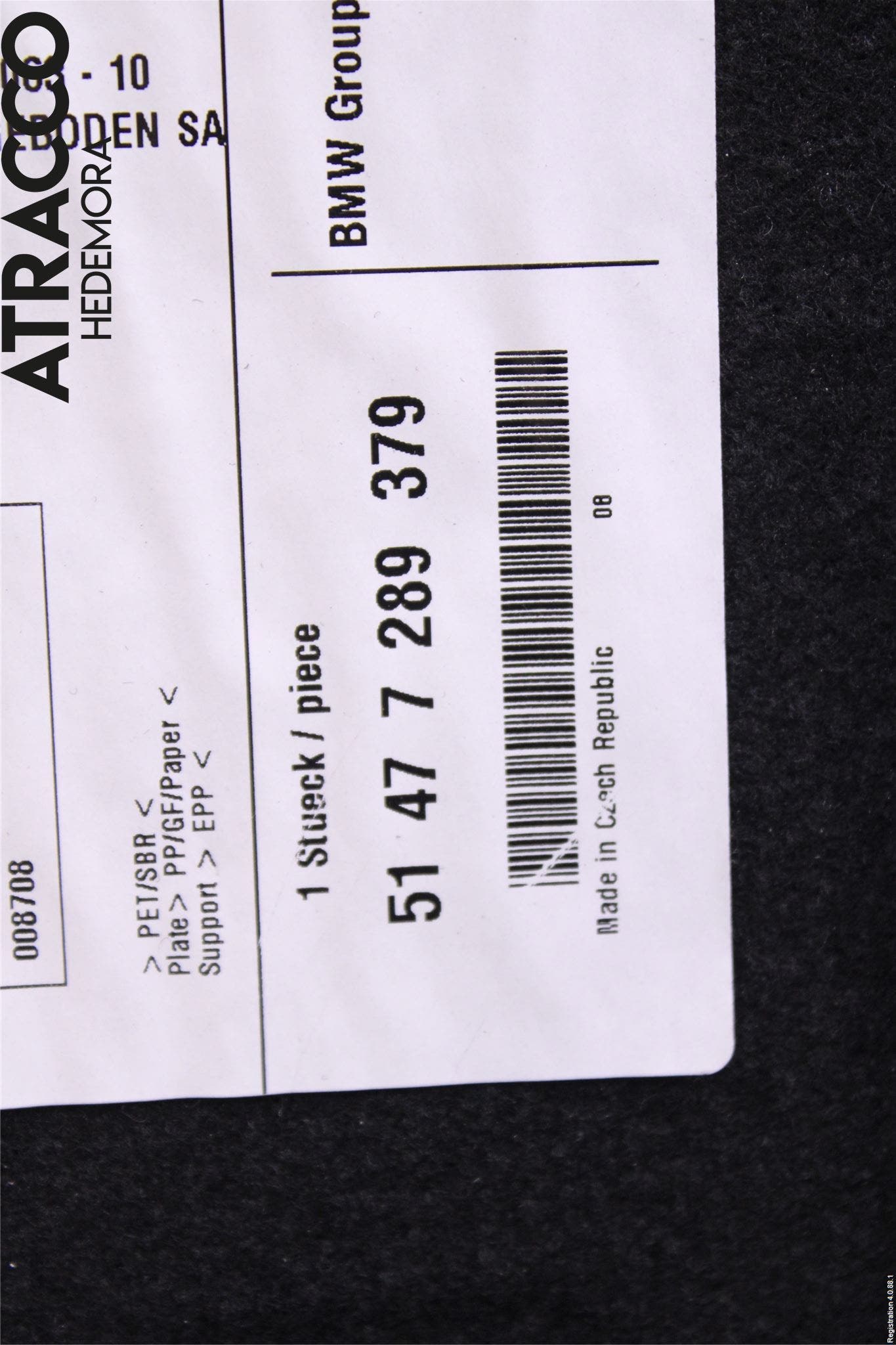 BMW 4 F32/F33/F82/F83 13-20 Bagage Golv