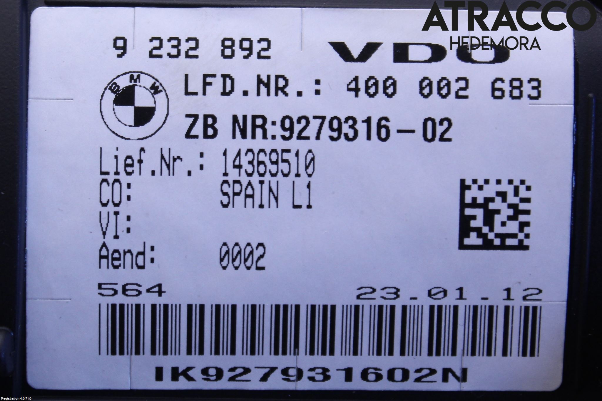 BMW 1 F20/F21 11-19 Instrument Komb