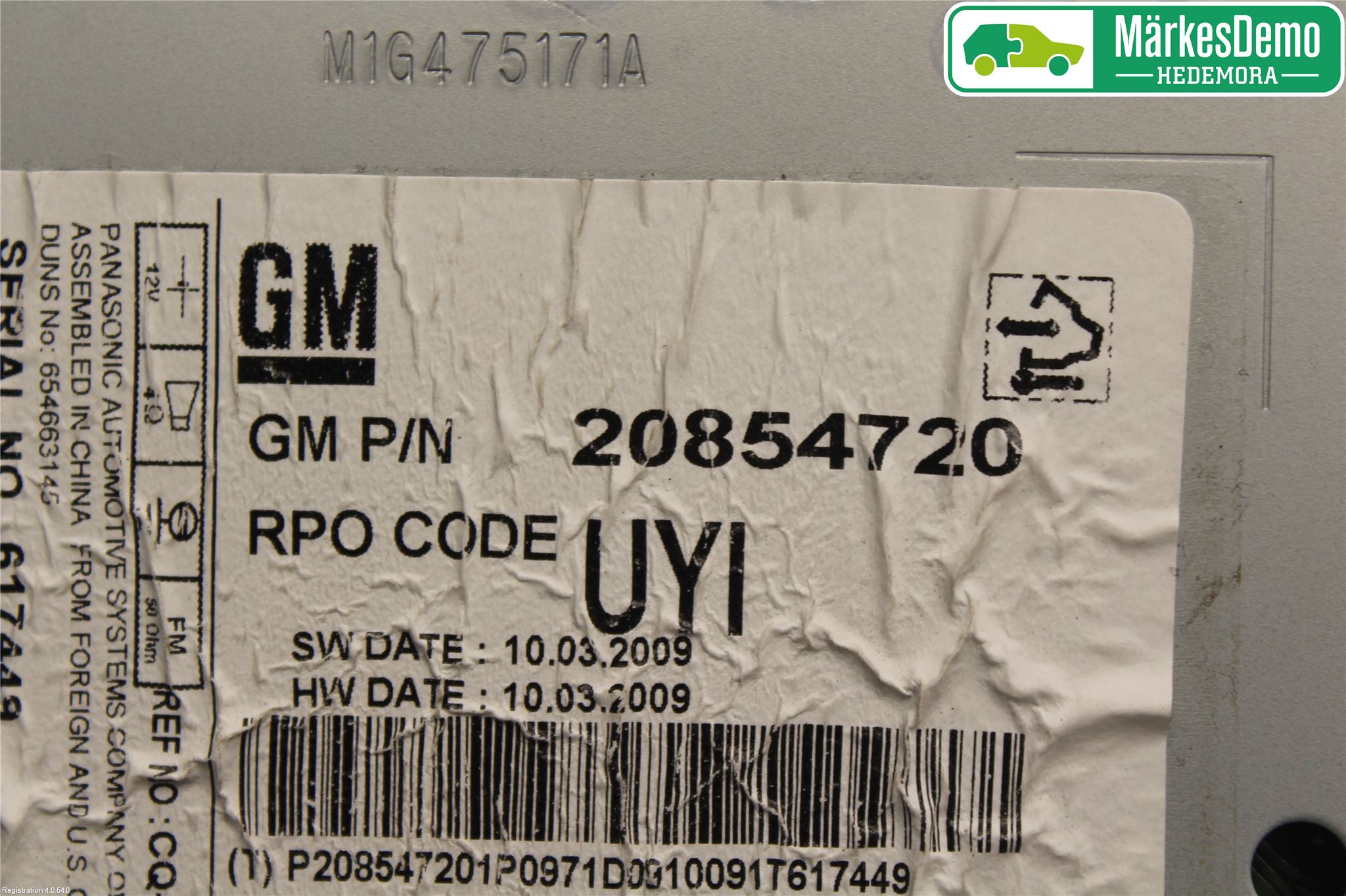 GM CHEVROLET CRUZE Cd Radio - Multimediapanel