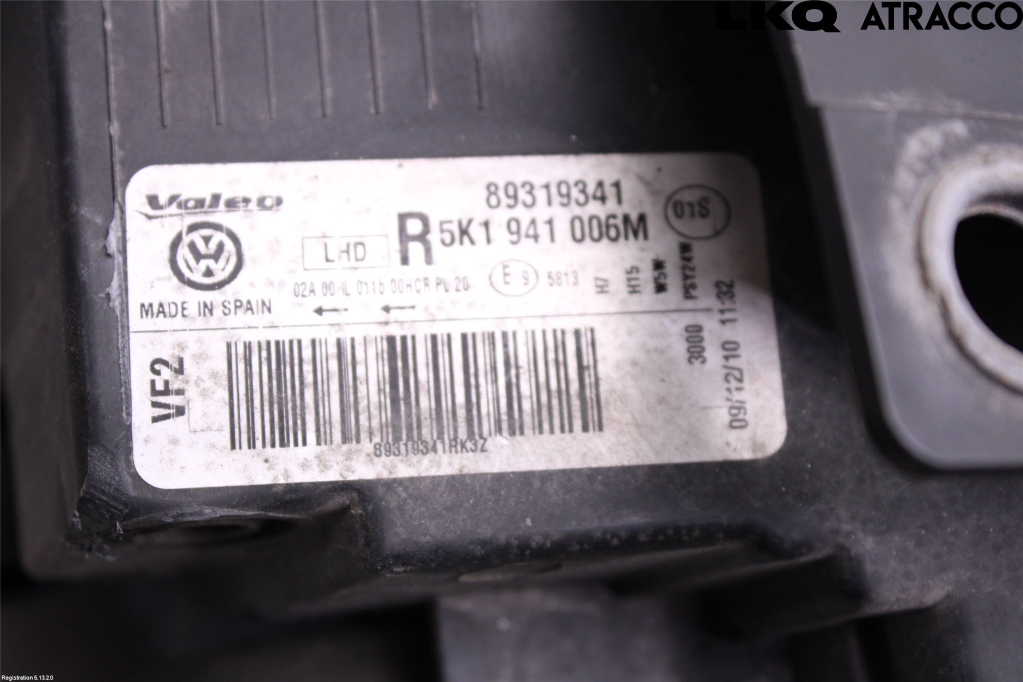Volkswagen VW GOLF VI 09-13 Strålkastare Höger