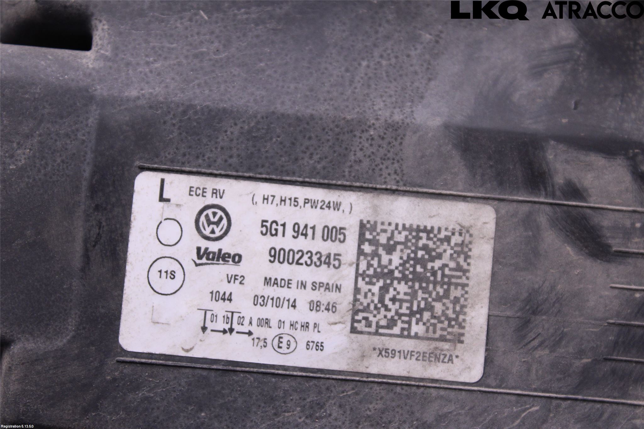 Volkswagen VW GOLF / E-GOLF VII 13-20 Strålkastare Vänster