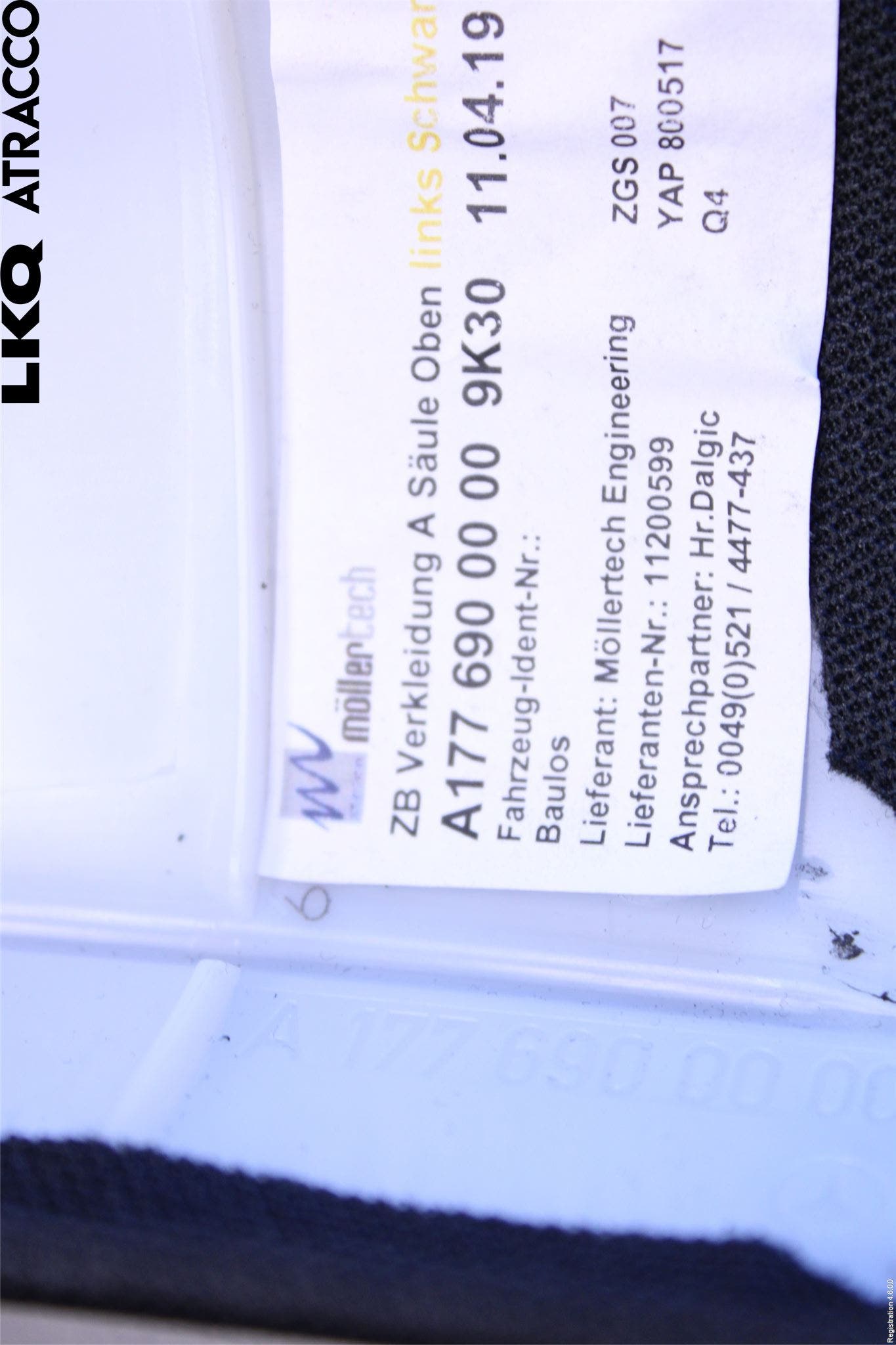 Mercedes-Benz MB A-KLASS (W177) 18- Inr Plastd A-B-C Stolpe