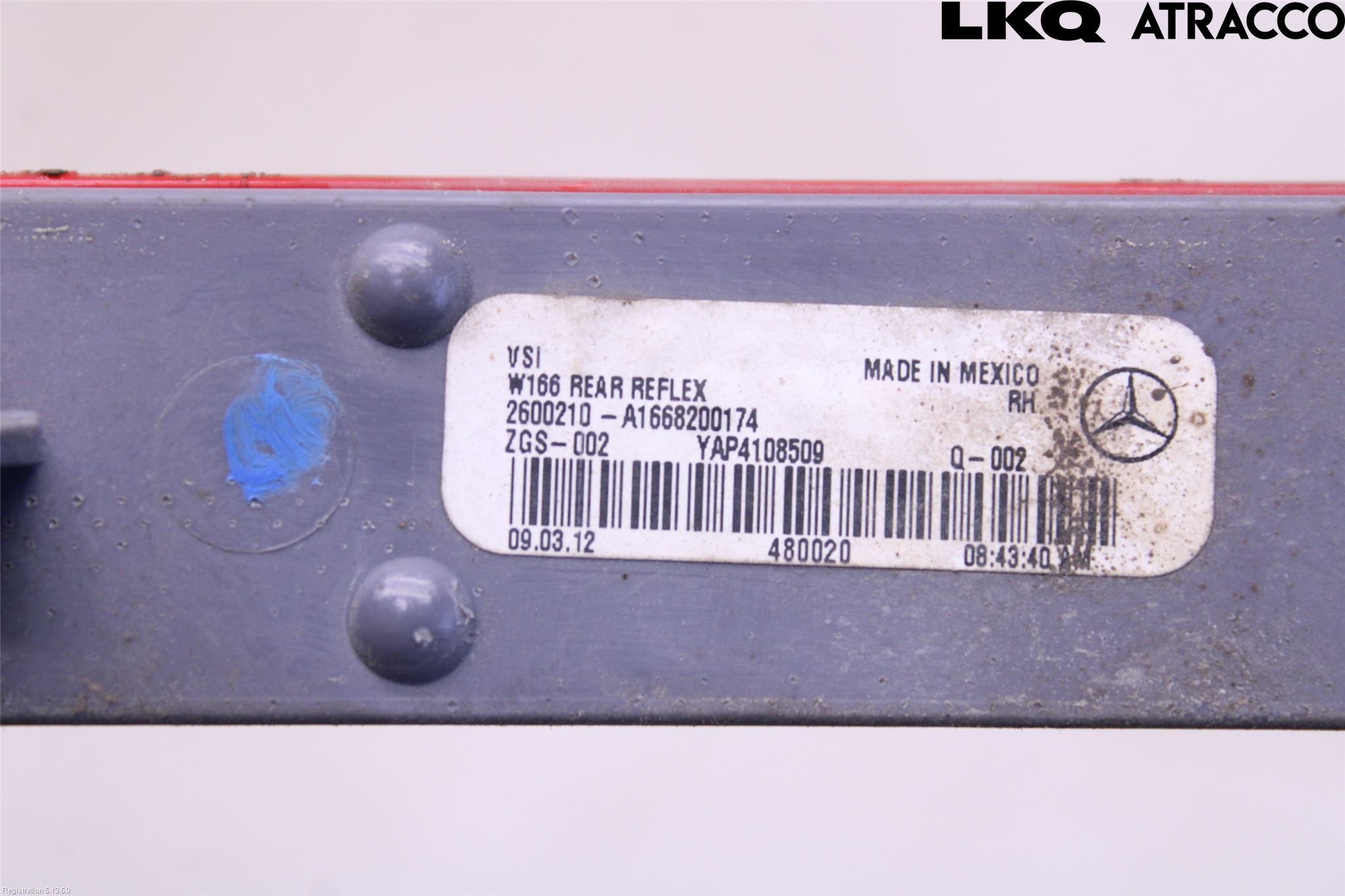 Mercedes-Benz MB ML/GLE-KLASS (W166) 12-18 Dimljus/Reflex Bak