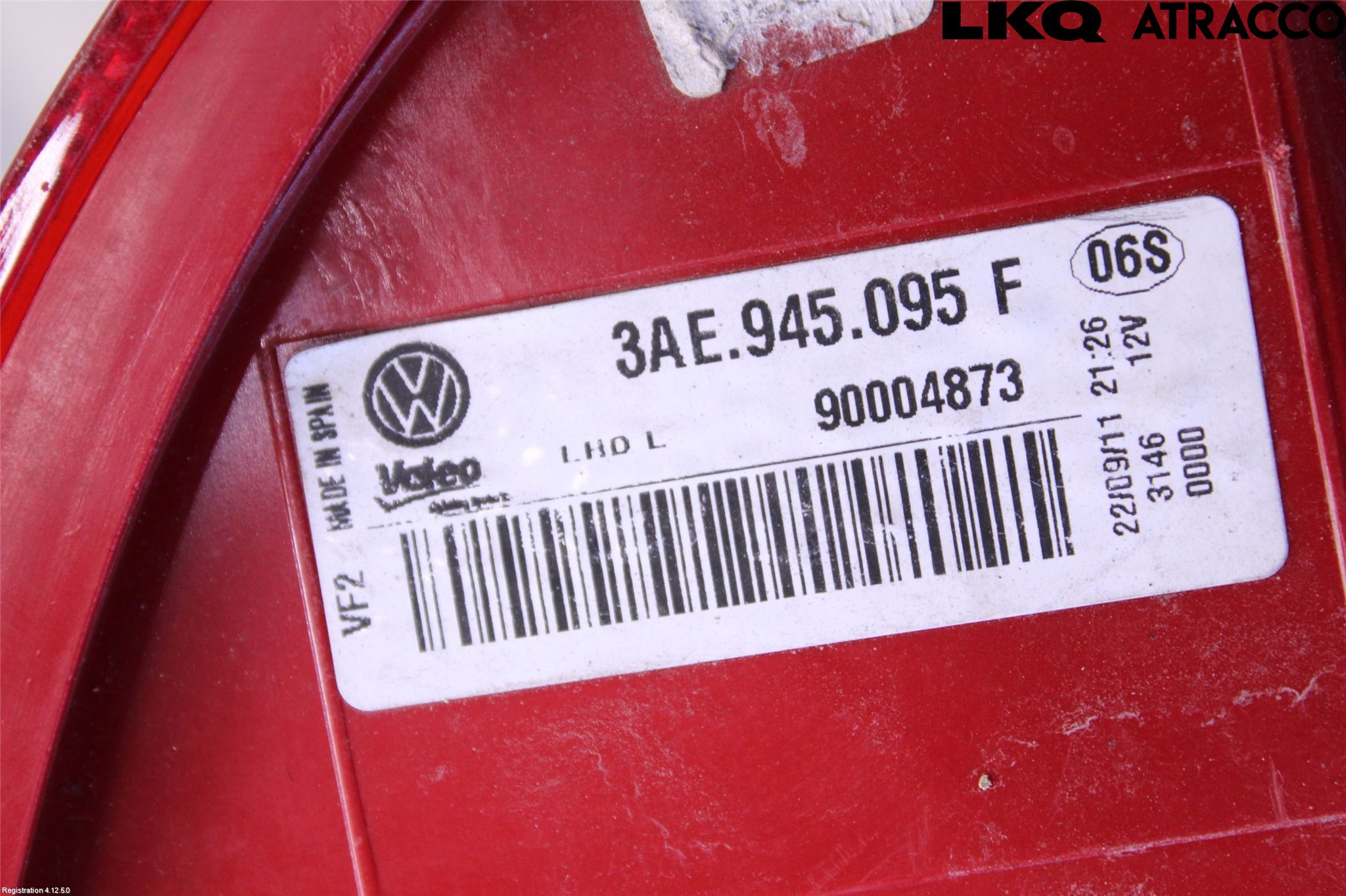 Volkswagen VW PASSAT 11-14 Bakljus Vänster