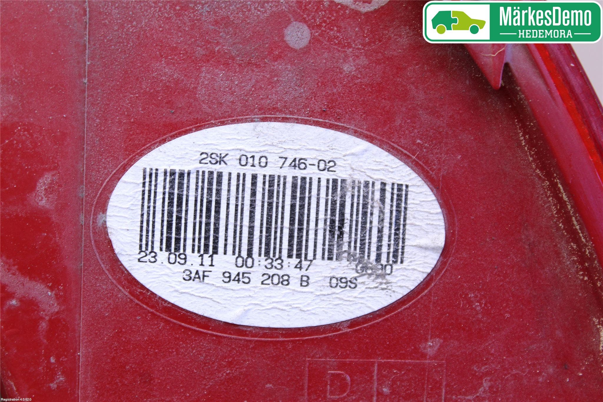 Volkswagen VW PASSAT 11-14 Bakljus Höger