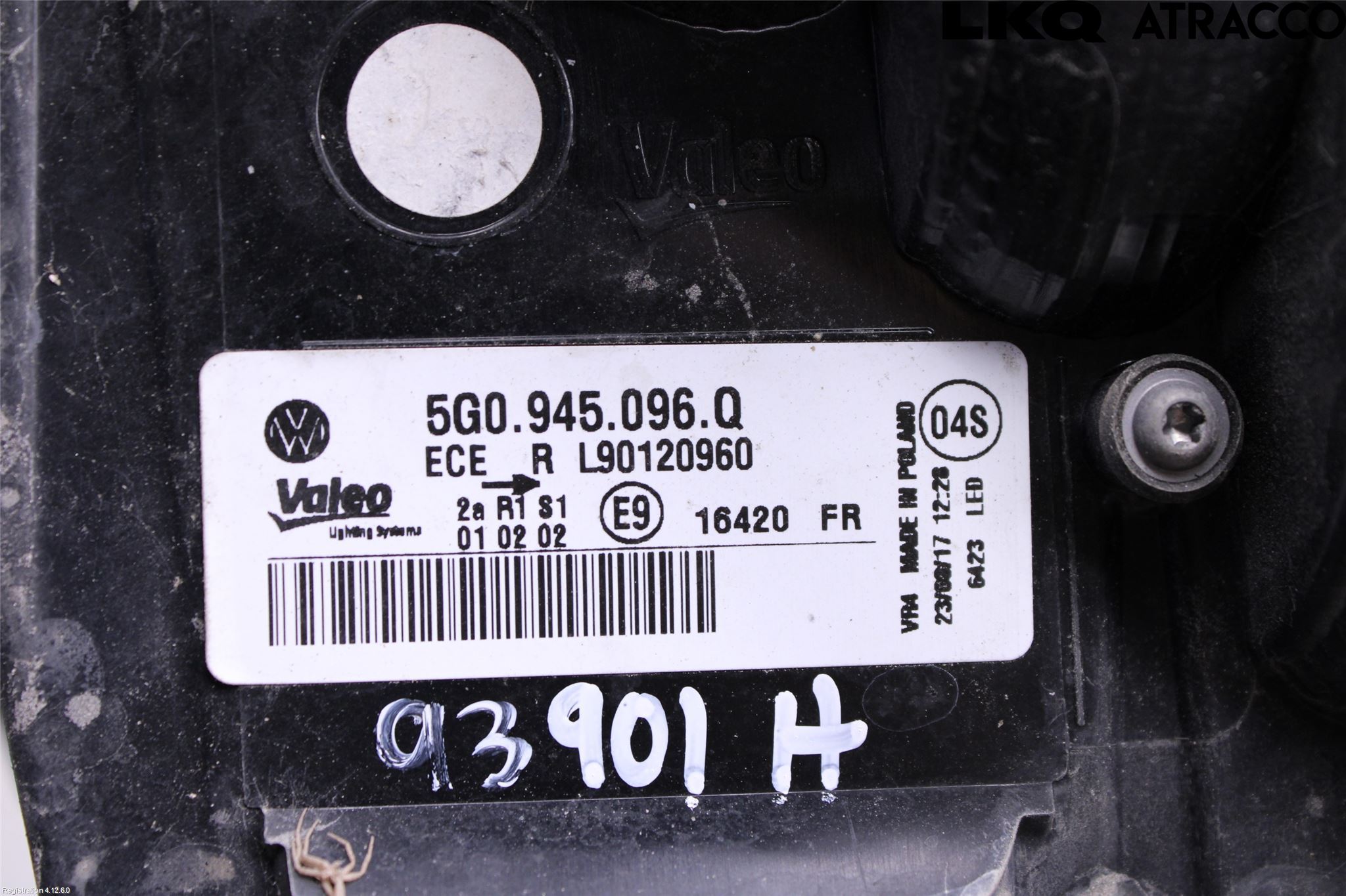 Volkswagen VW GOLF / E-GOLF VII 13-20 Bakljus Höger