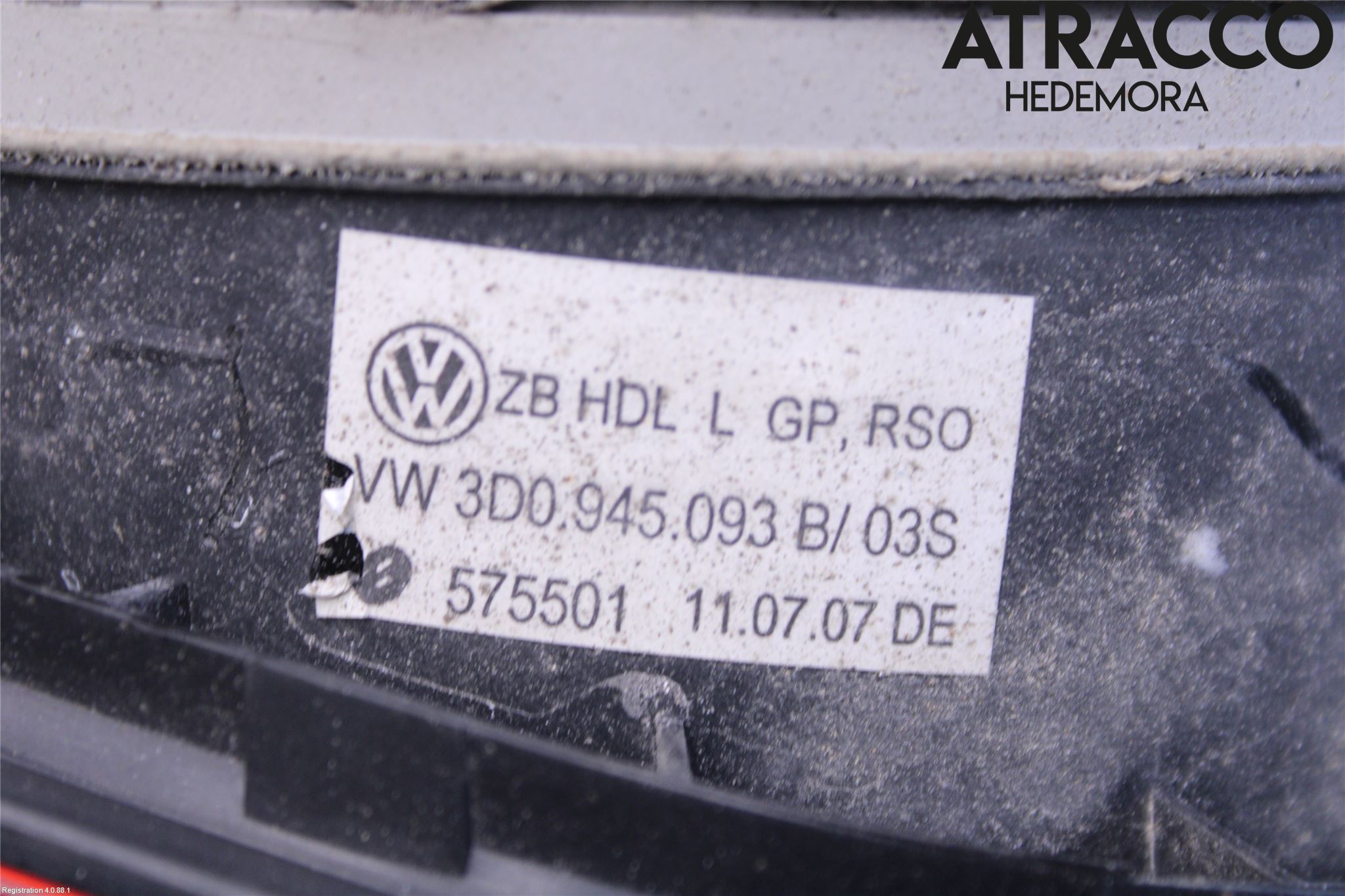 Volkswagen VW PHAETON Bakljus Lucka Vä