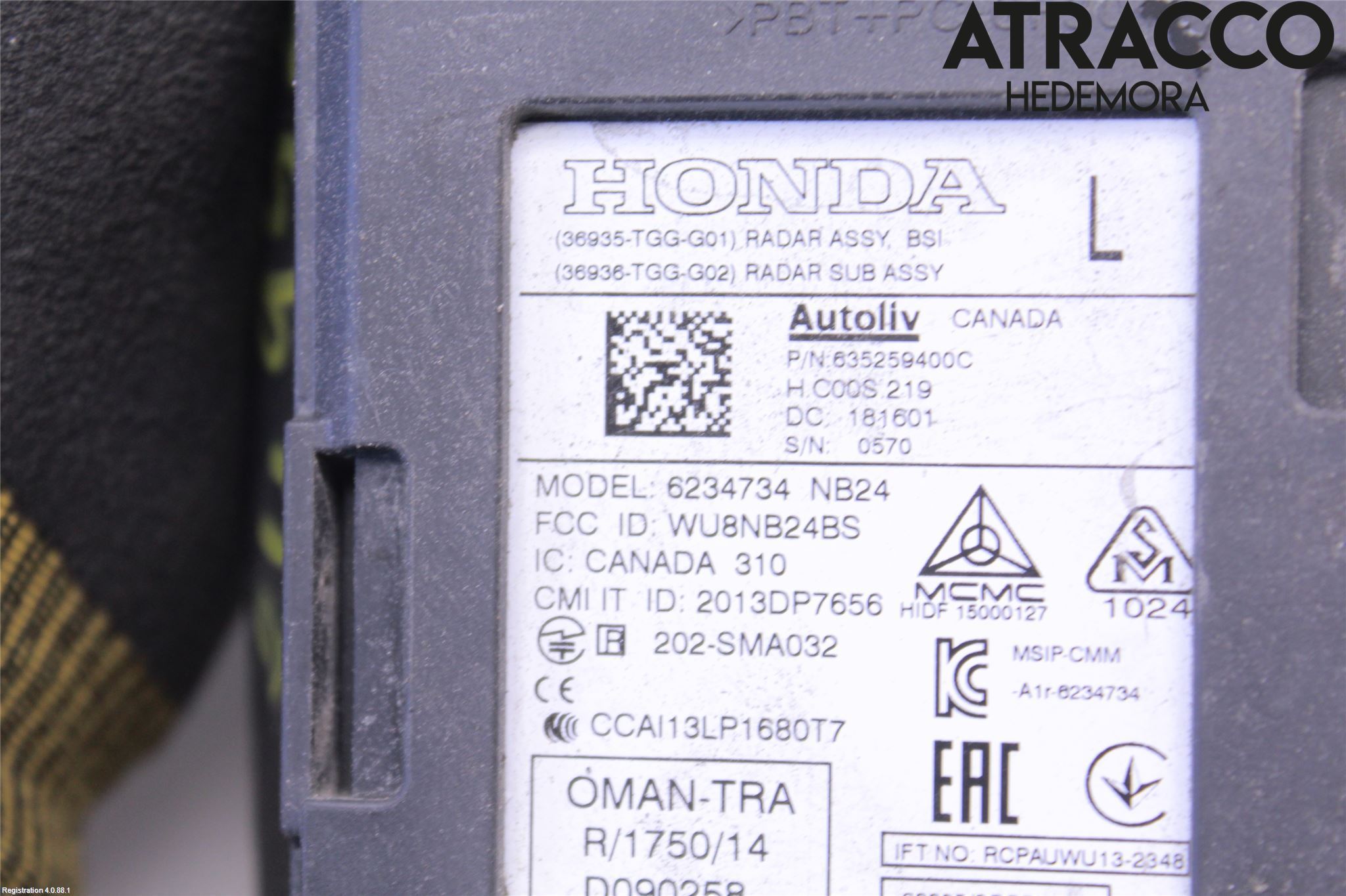 Honda CIVIC 17-22 Sensor Aktivt Kollisionsskydd