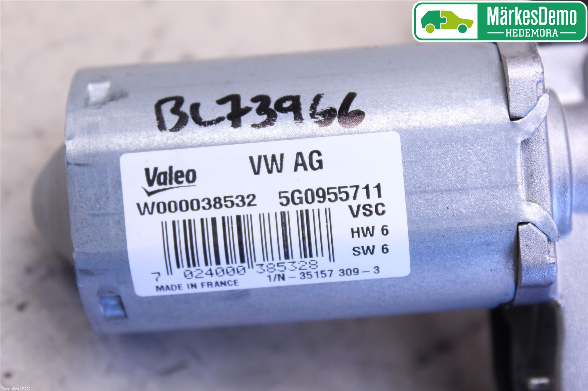 Volkswagen VW GOLF / E-GOLF VII 13-20 Torkarmotor Baklucka