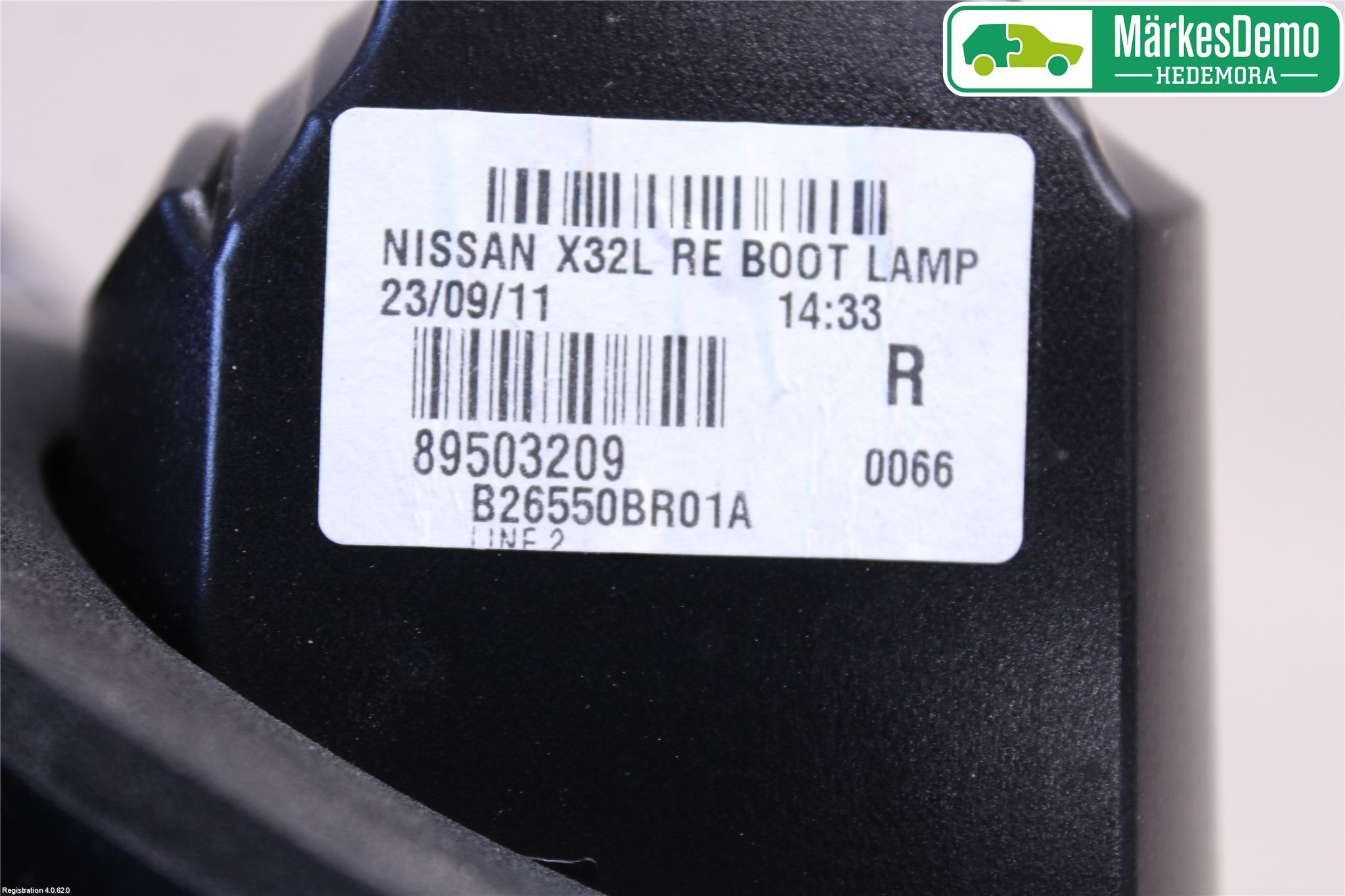 Nissan QASHQAI+2  10-14 Bakljus Lucka Hö