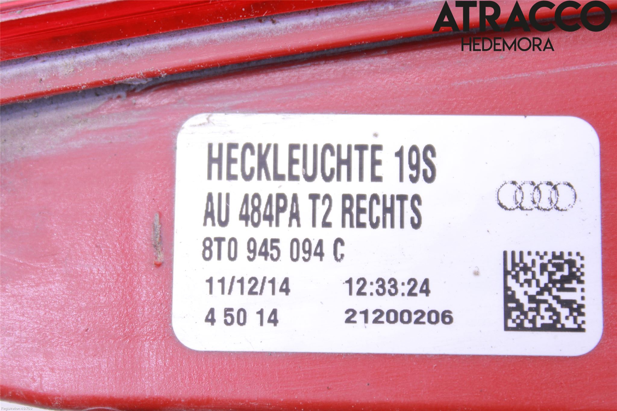 Audi A5 07-16 Bakljus Lucka Hö