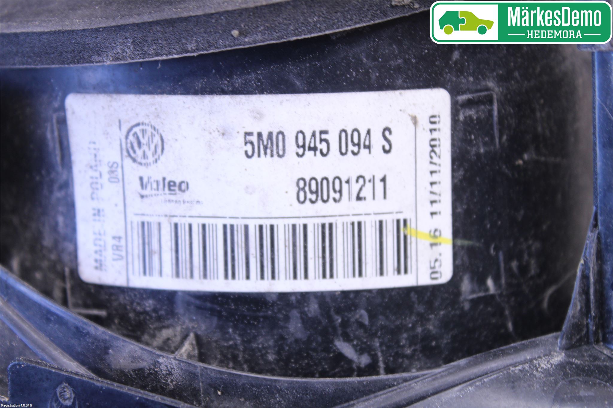 Volkswagen VW GOLF PLUS/CROSS GOLF 04-14 Bakljus Lucka Hö
