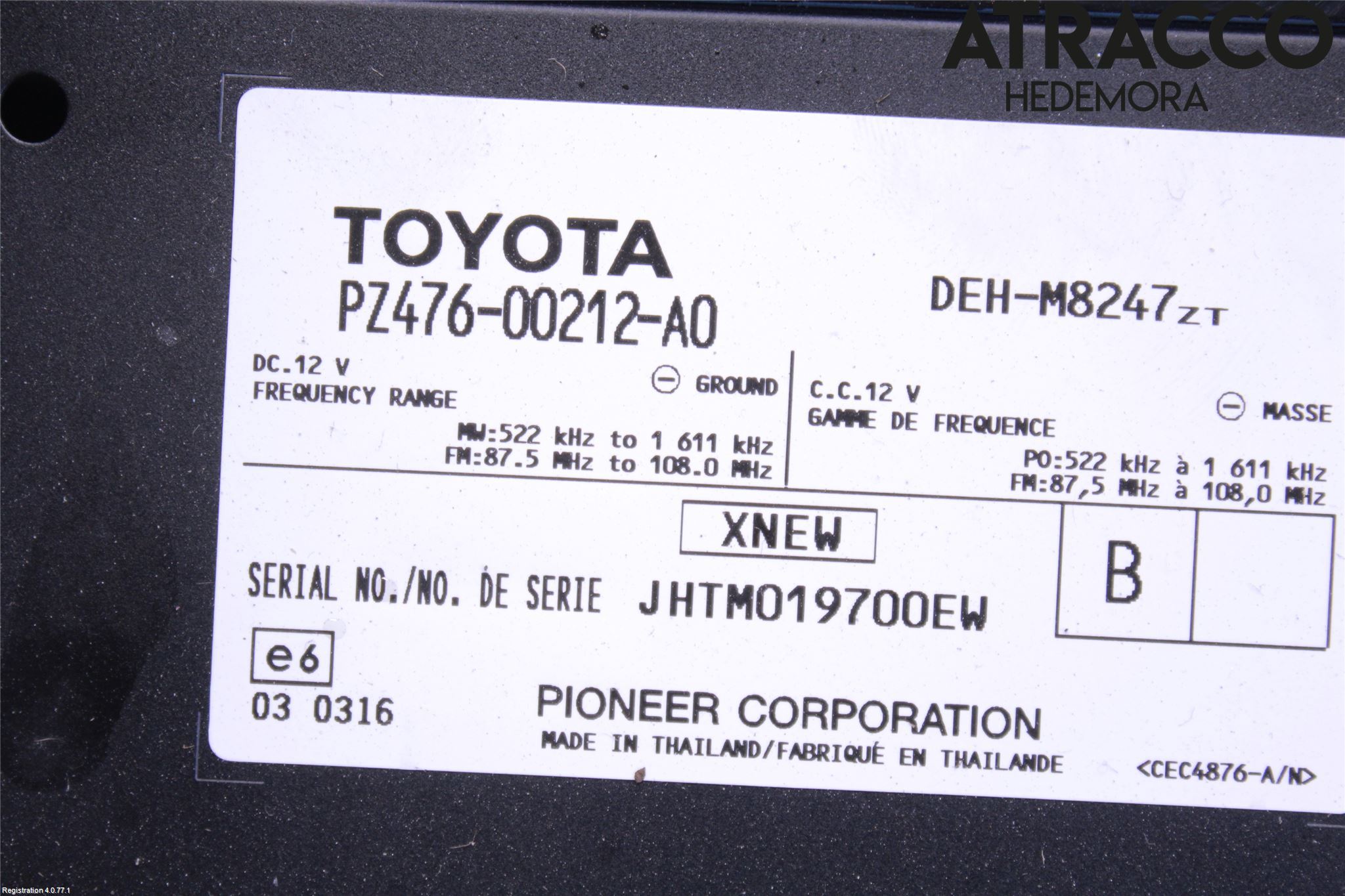 Toyota URBAN CRUISER Cd Radio - Multimediapanel