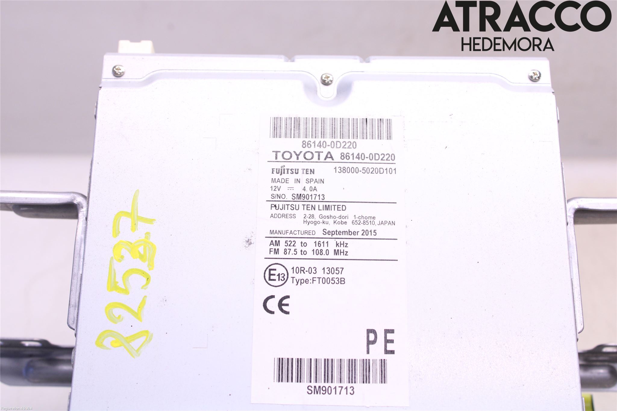 Toyota YARIS XP130 15-20 Radio