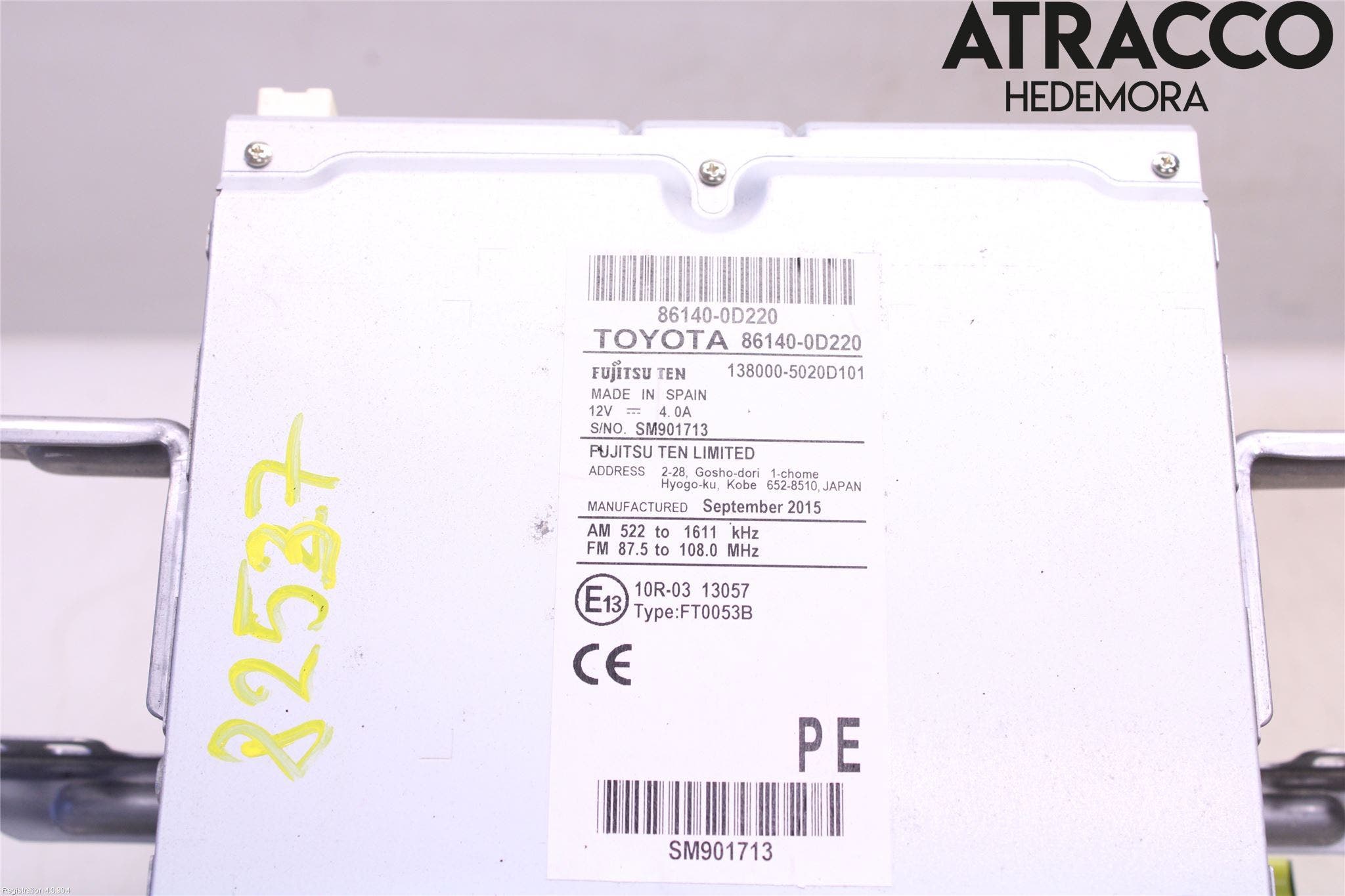 Toyota YARIS XP130 15-20 Radio