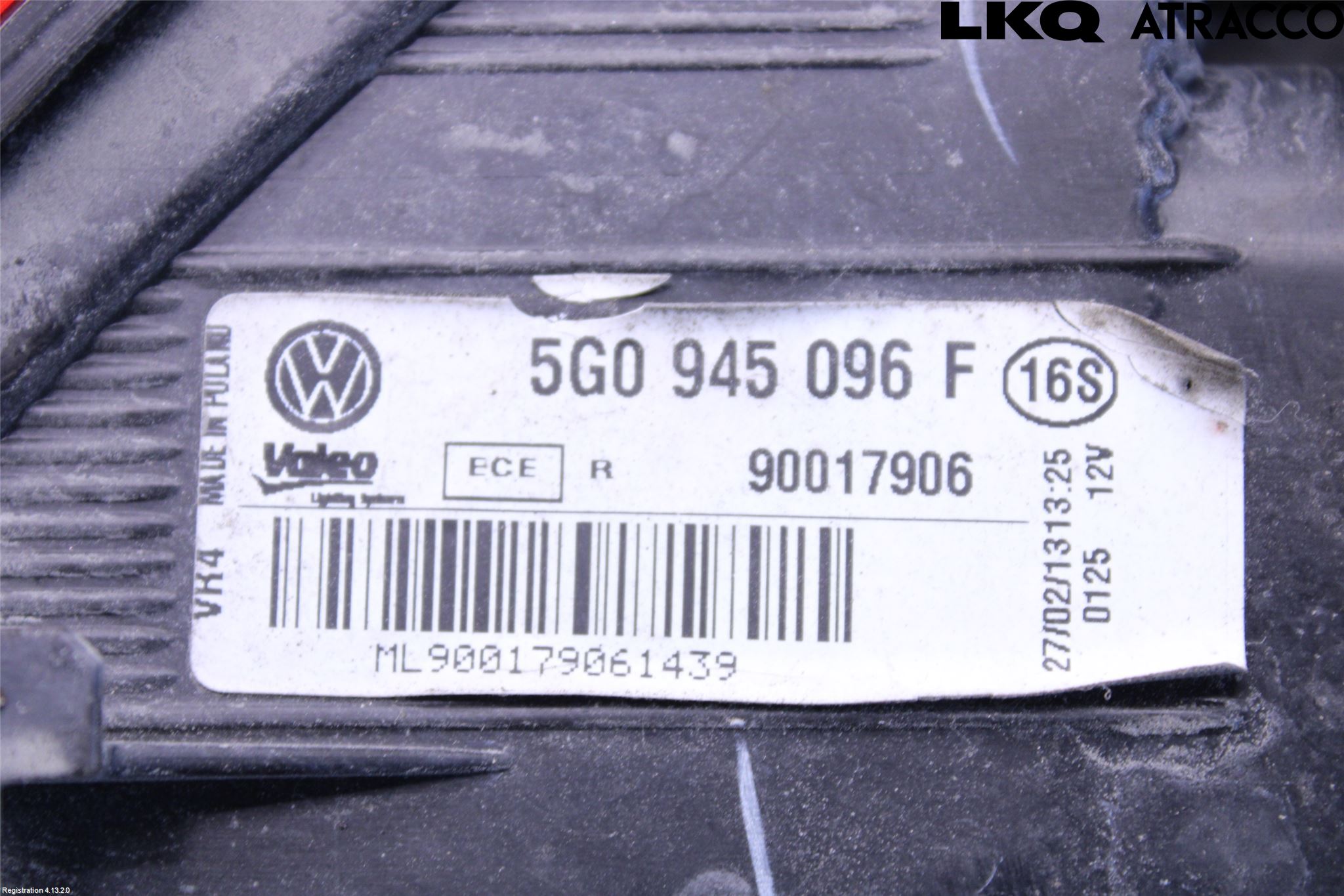 Volkswagen VW GOLF / E-GOLF VII 13-20 Bakljus Höger
