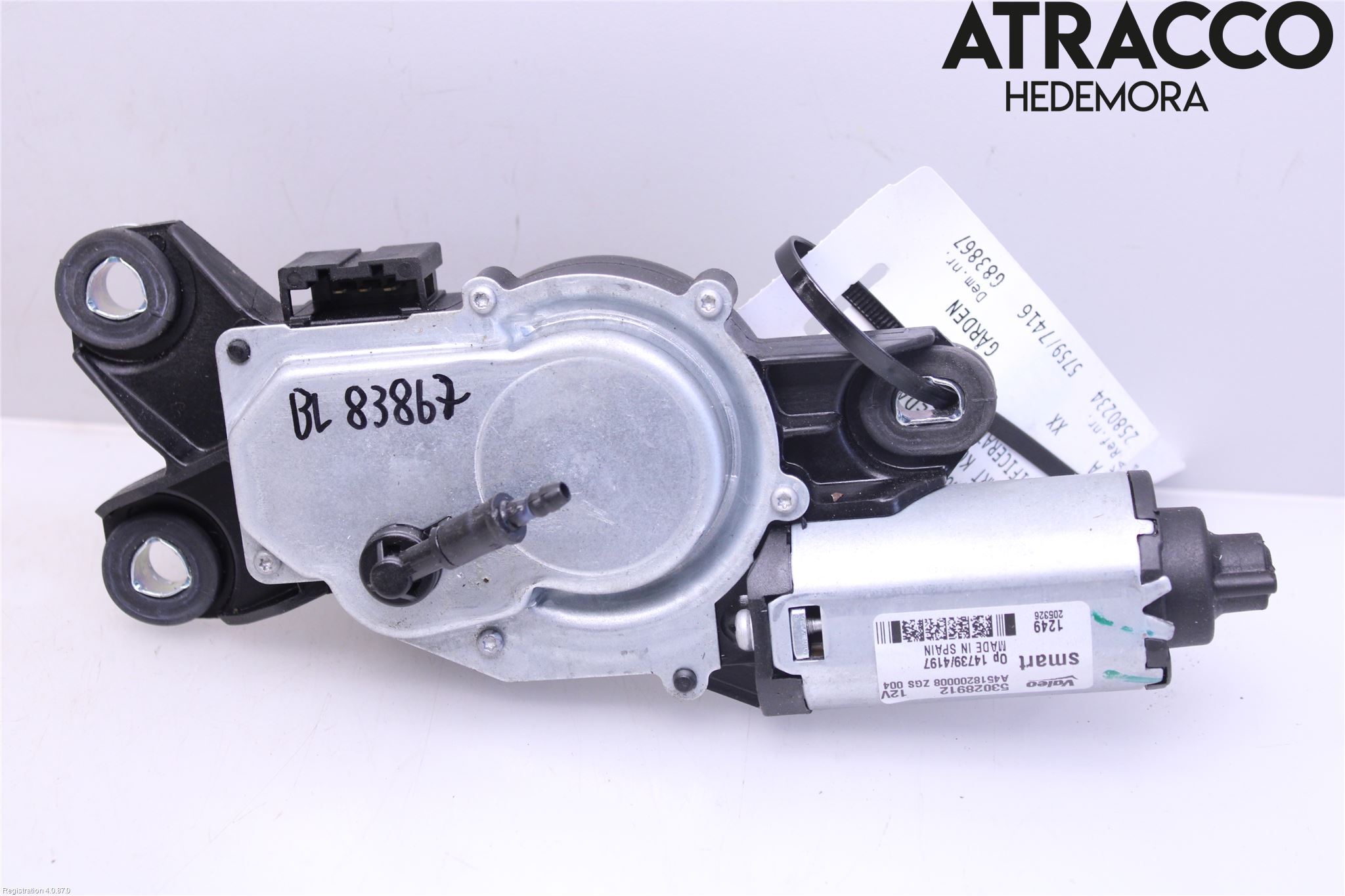 Smart FORTWO II 07-14 Torkarmotor Baklucka