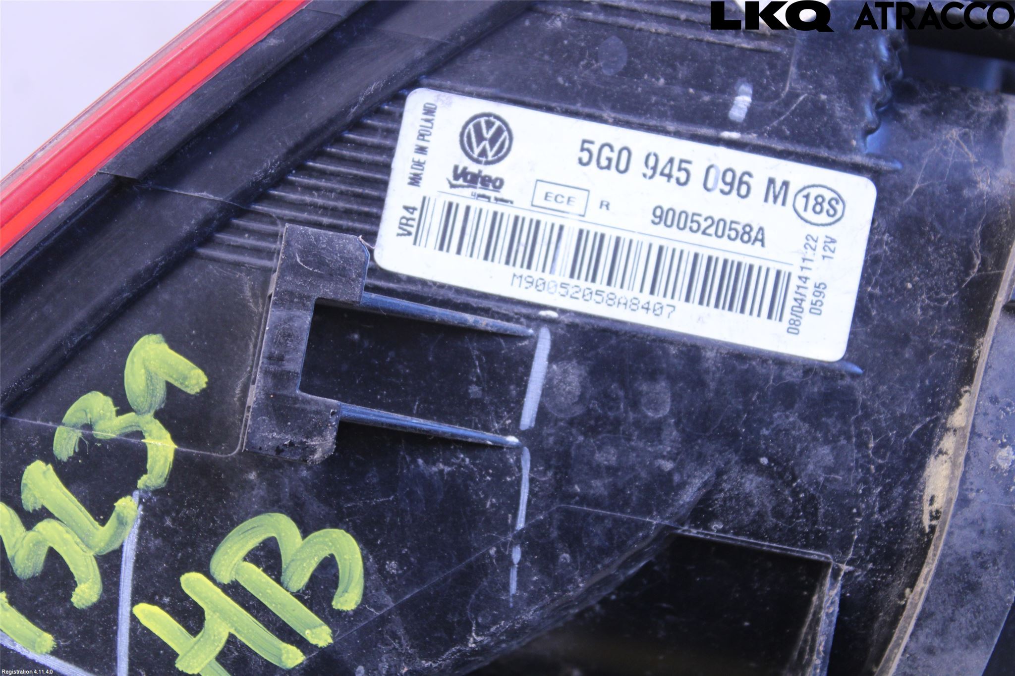Volkswagen VW GOLF / E-GOLF VII 13-20 Bakljus Höger