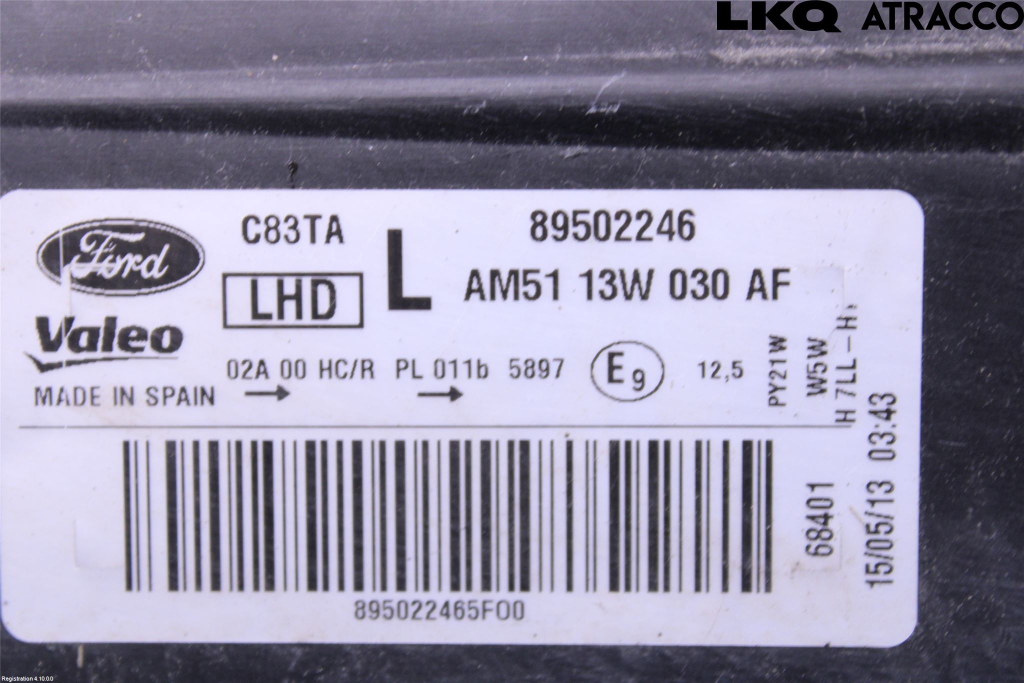 Ford GRAND C-MAX  11-14 Strålkastare Vänster