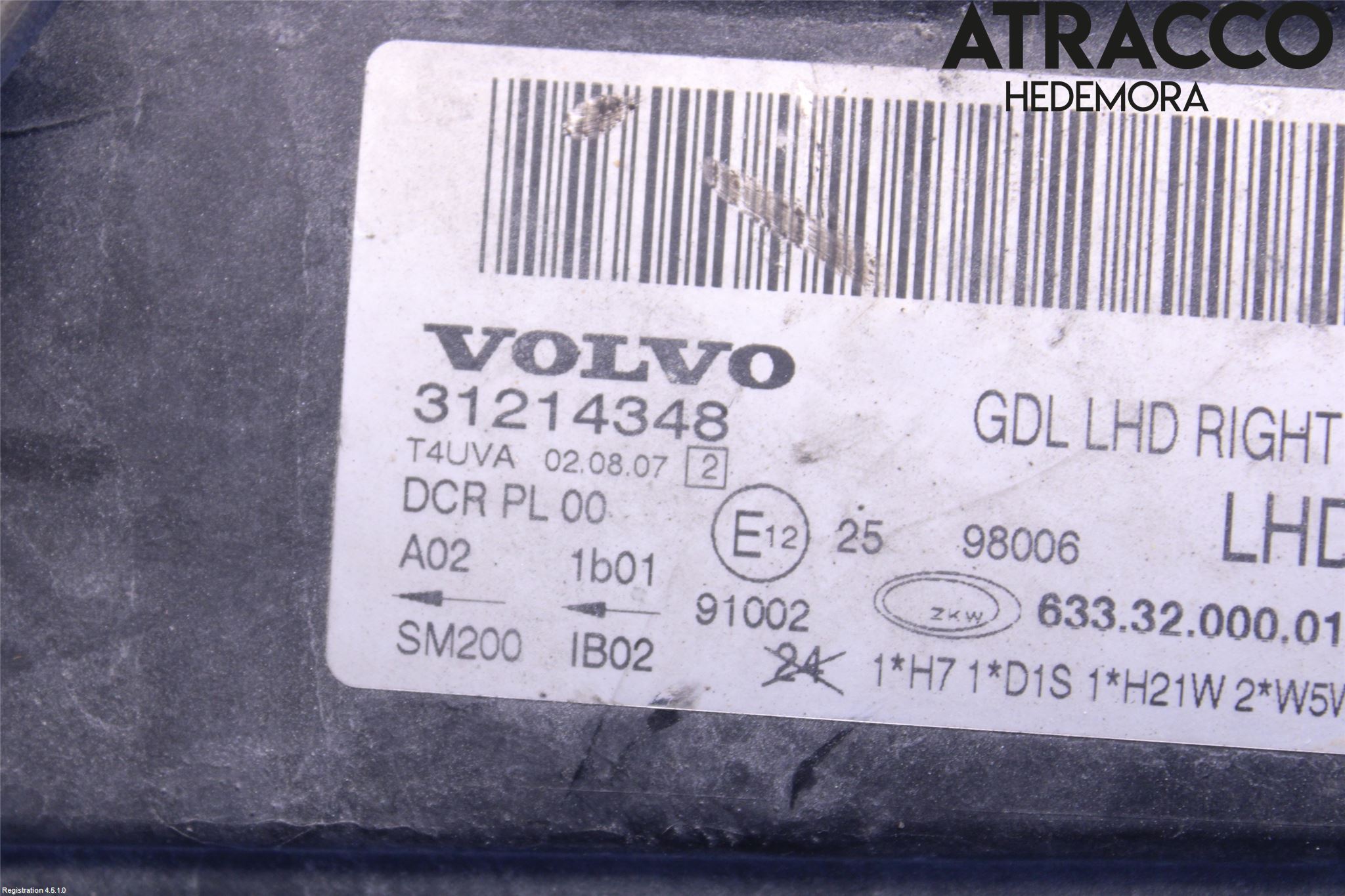 Volvo V70 08-13 Strålkastare Höger